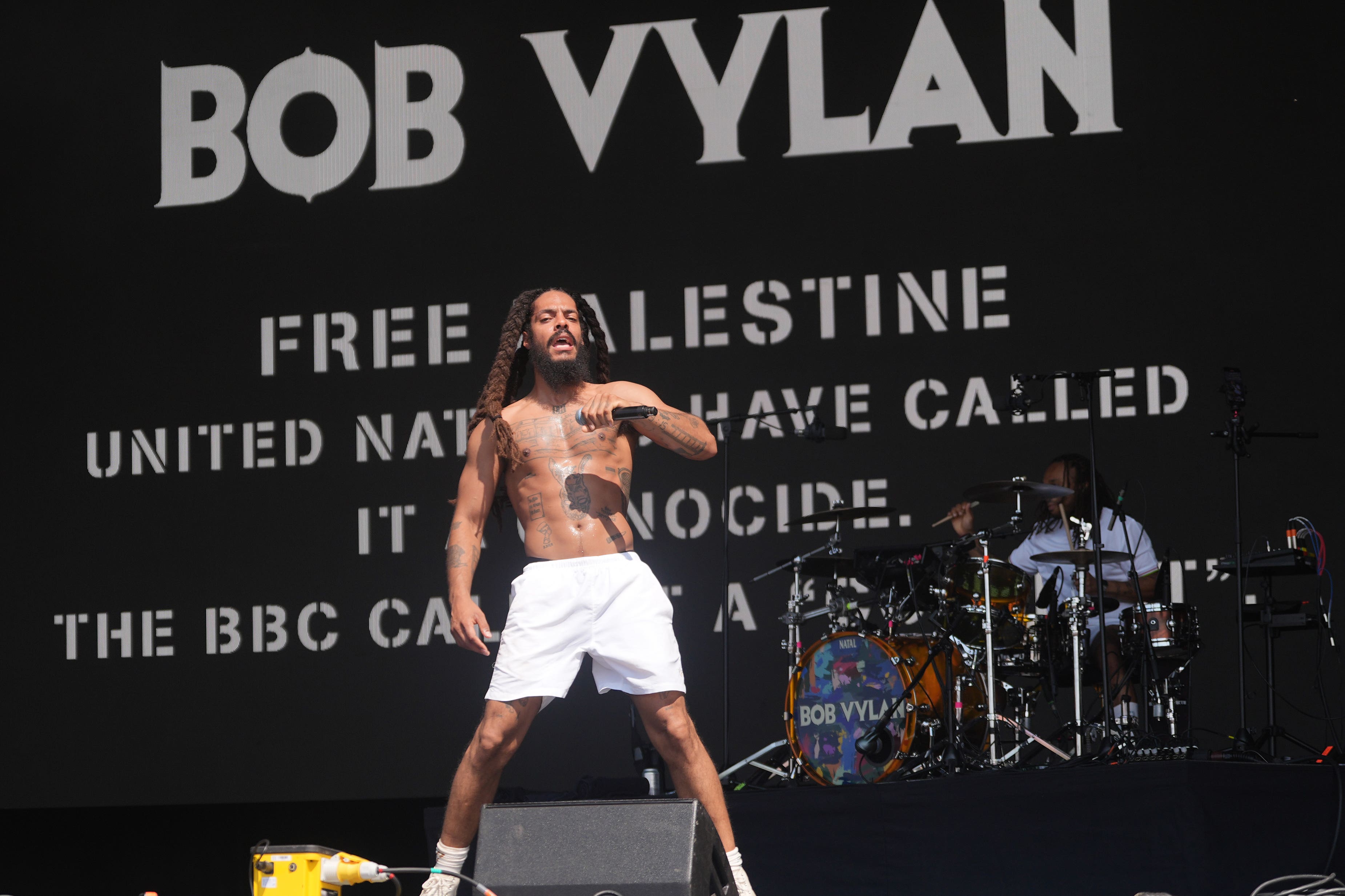 Bob Vylan performing at Glastonbury