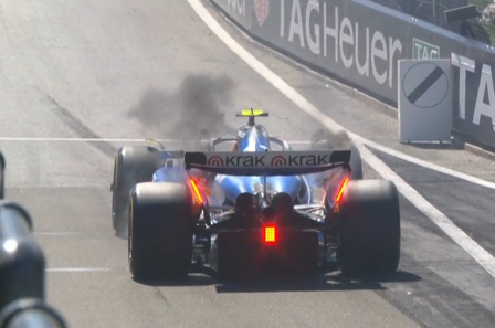 Carlos Sainz's car caught fire at the start of the Austrian GP