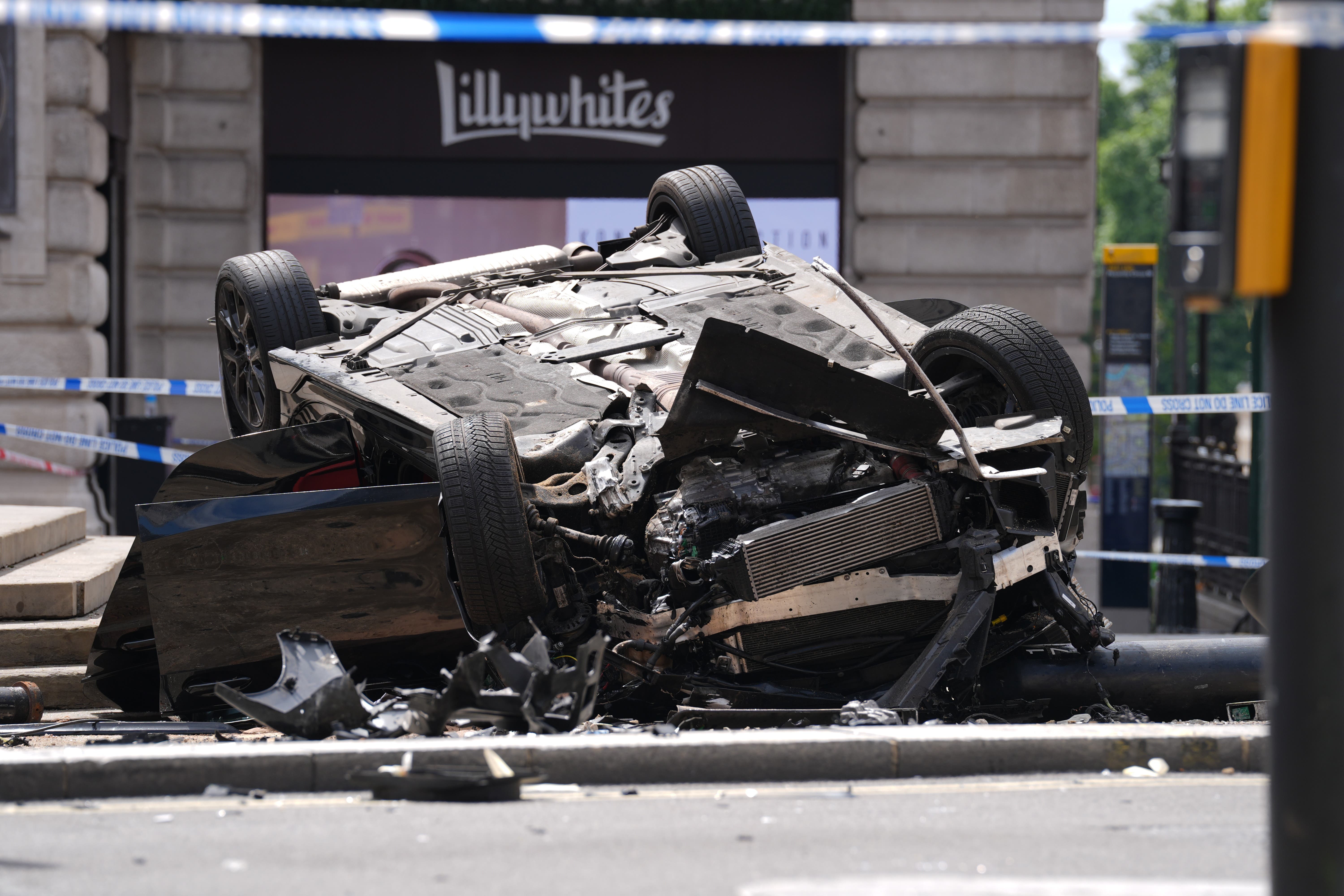 The BMW crashed in the early hours of Sunday (Lucy North/PA)