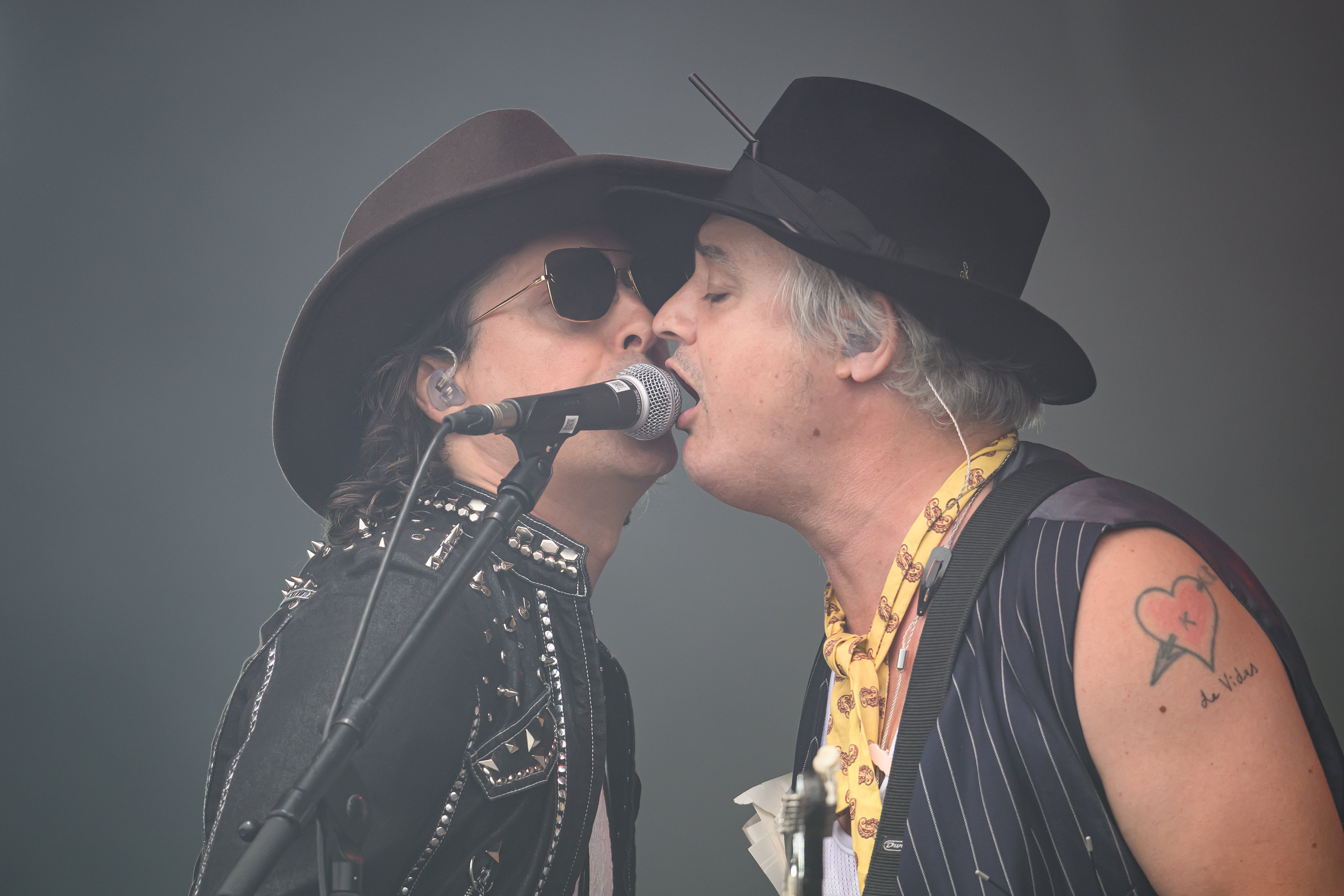Carl Barât and Pete Doherty step on stage 'in his little world'