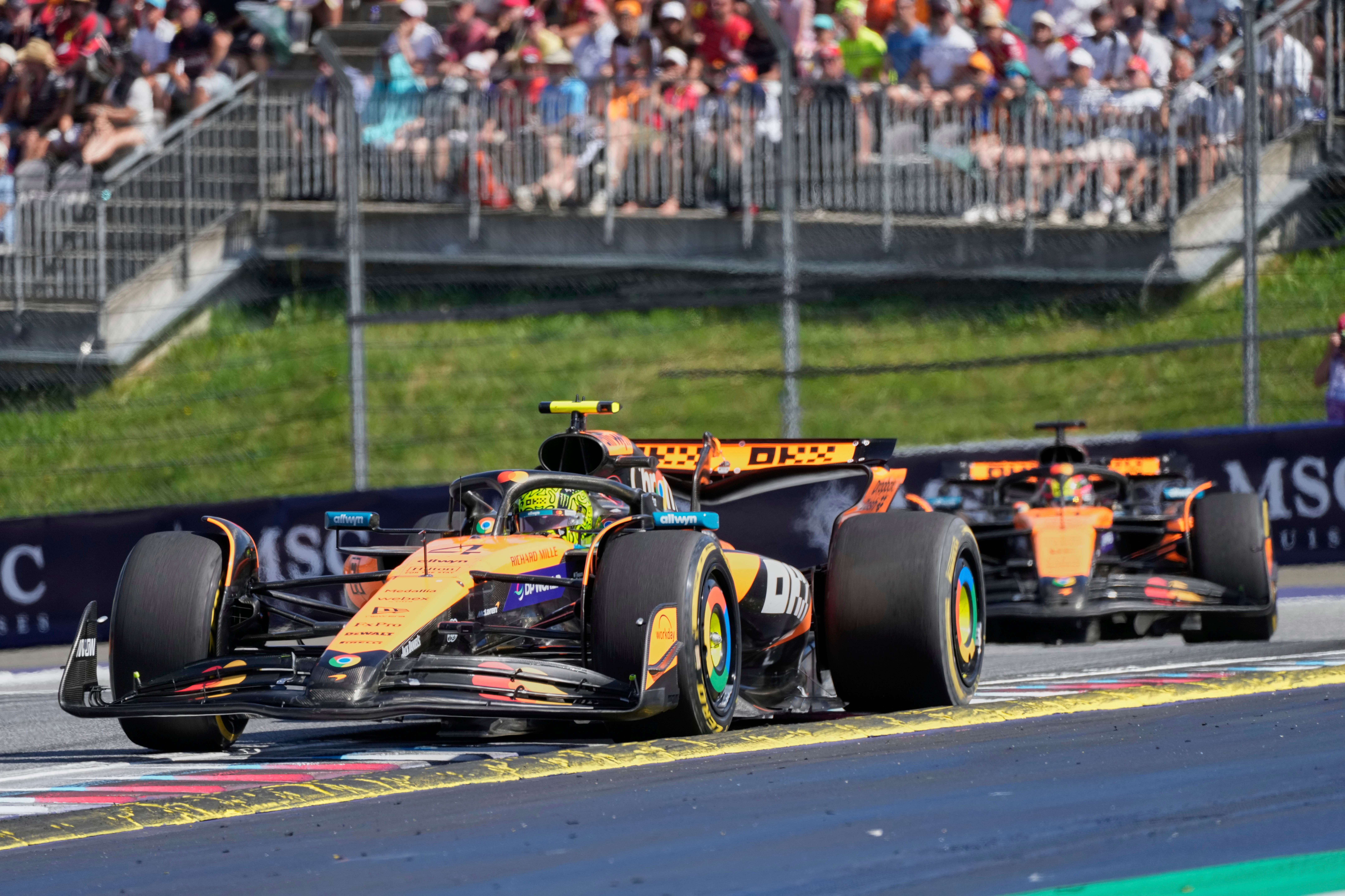 Norris thwarted the challenge of teammate and championship rival Oscar Piastri