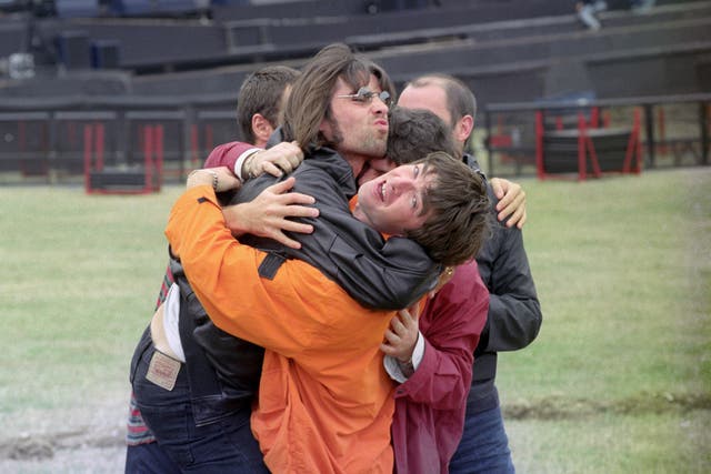 <p>Liam and Noel Gallagher at Knebworth Park </p>