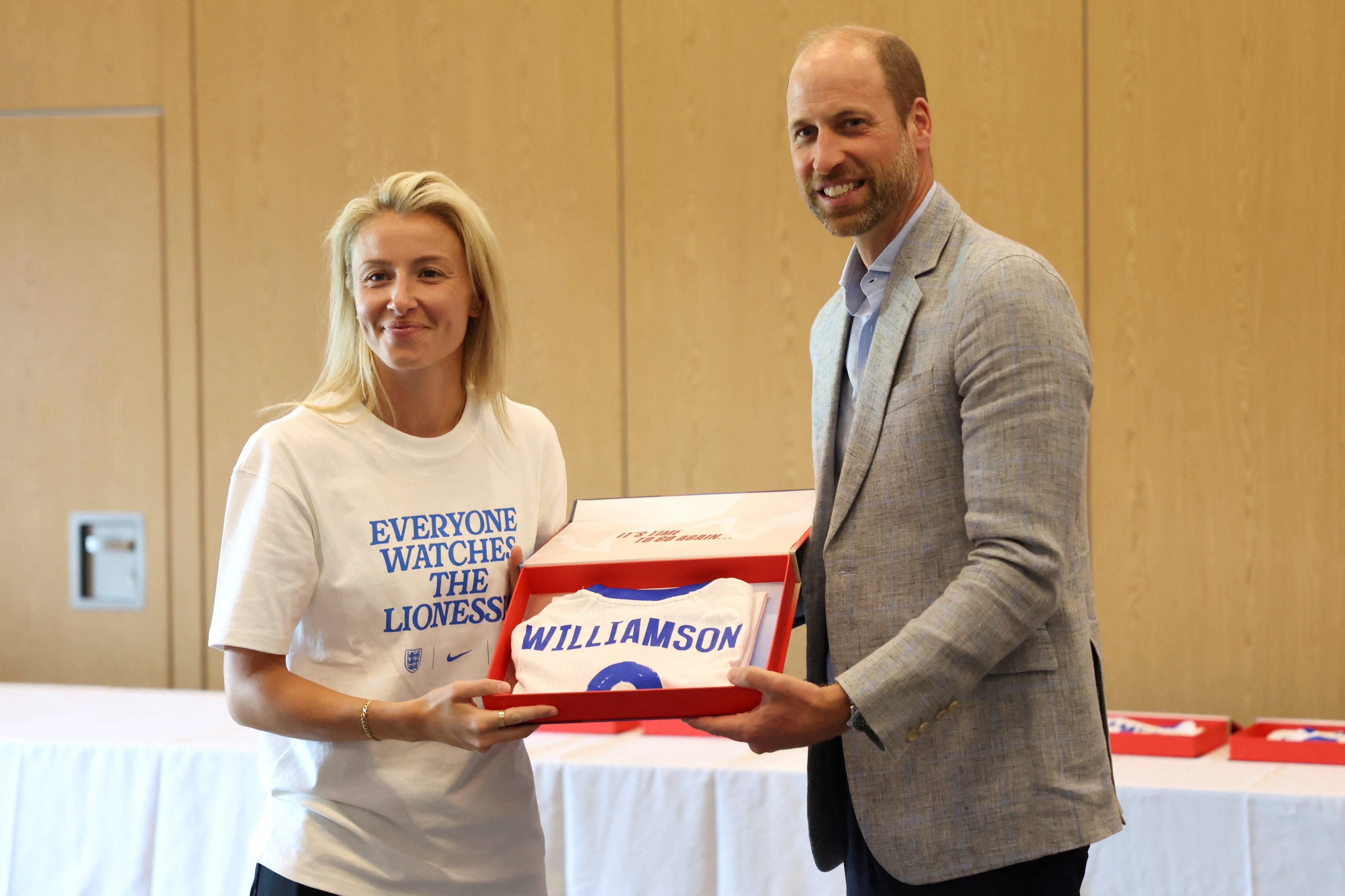 Prince William with Lioness Leah Williamson