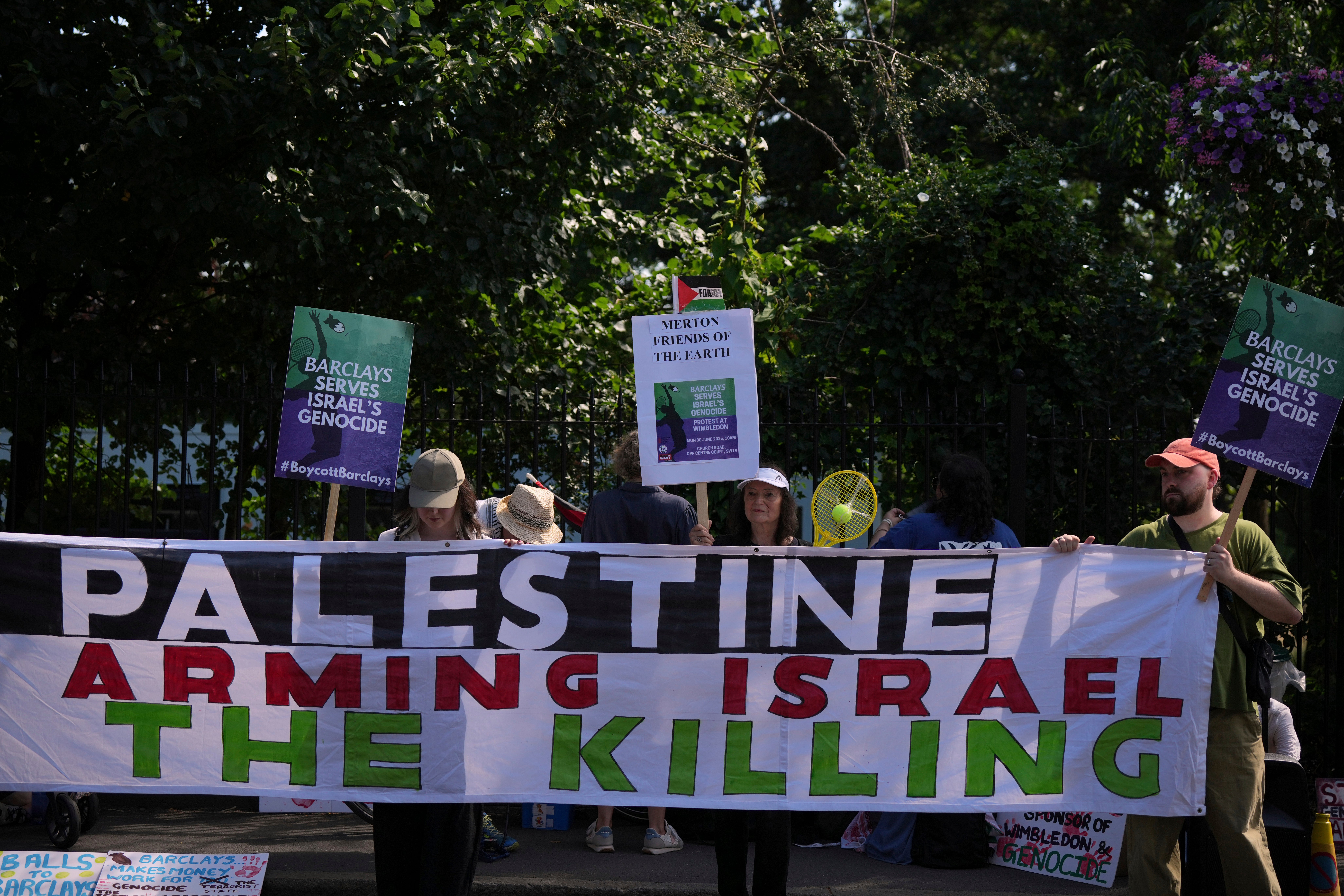 Britain Wimbledon Tennis Protest