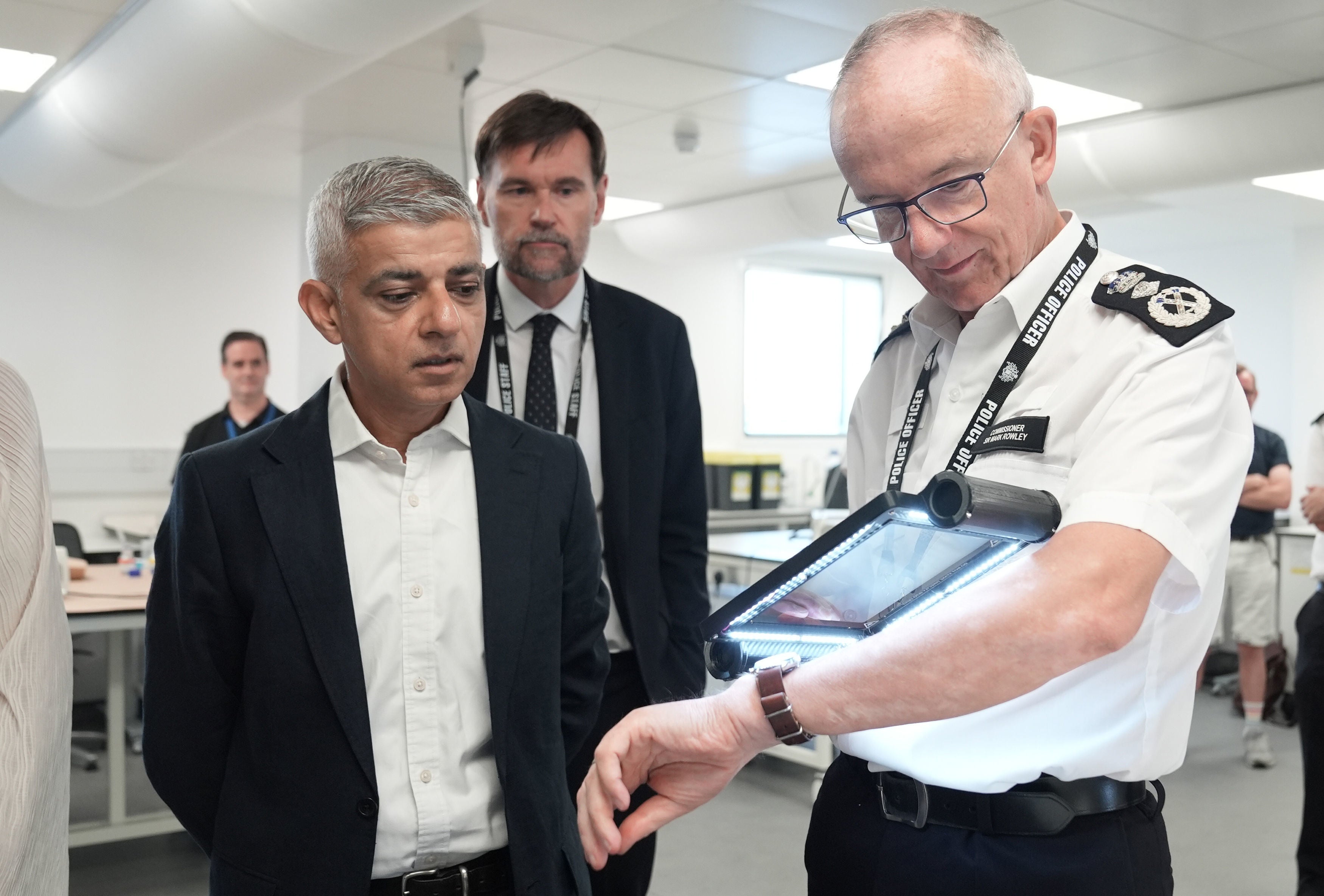 Mayor of London Sir Sadiq Khan and Metropolitan Police Commissioner Sir Mark Rowley