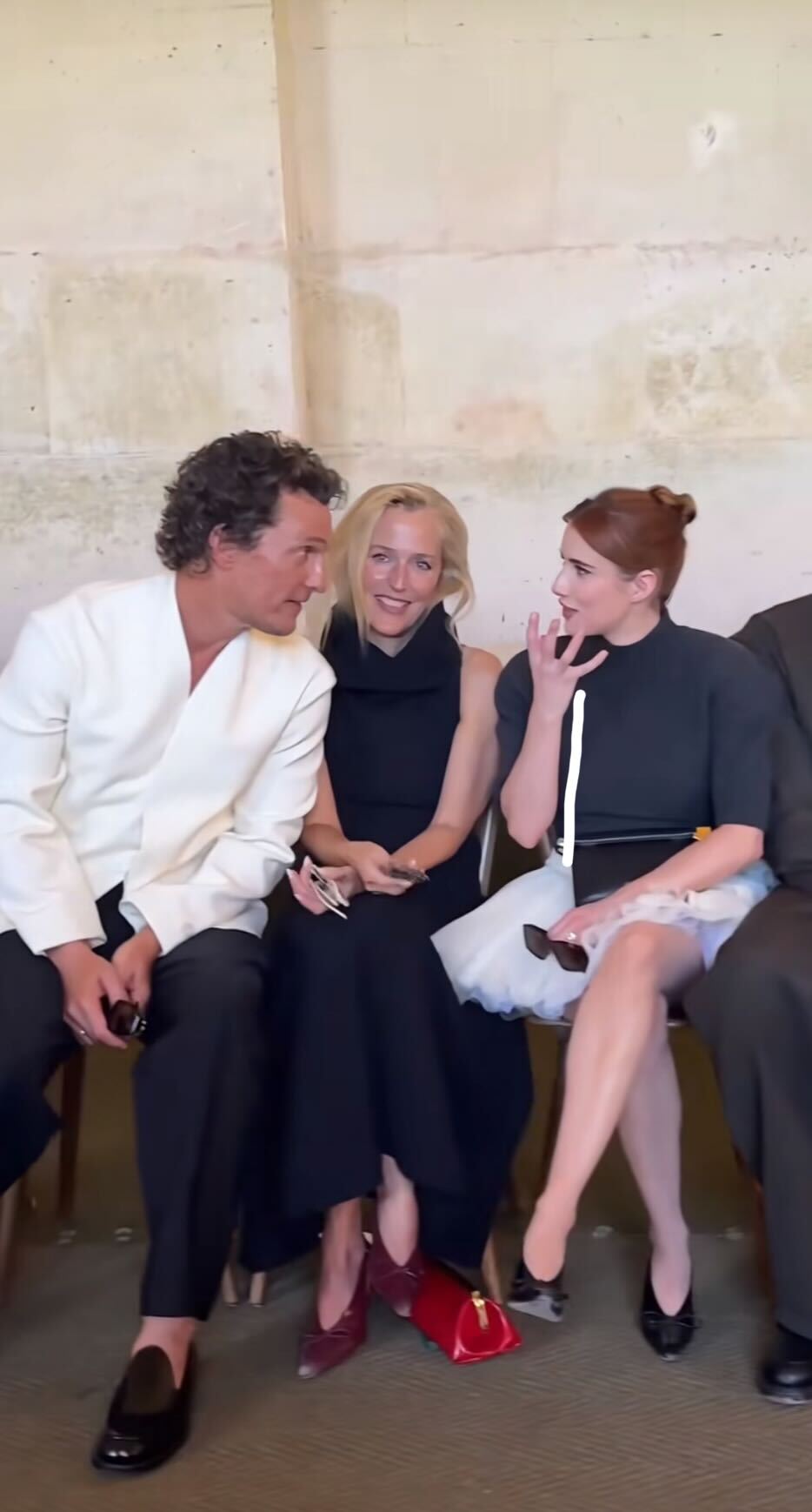 Matthew McConaughey, Gillian Anderson and Emma Roberts at Paris Men's Fashion Week