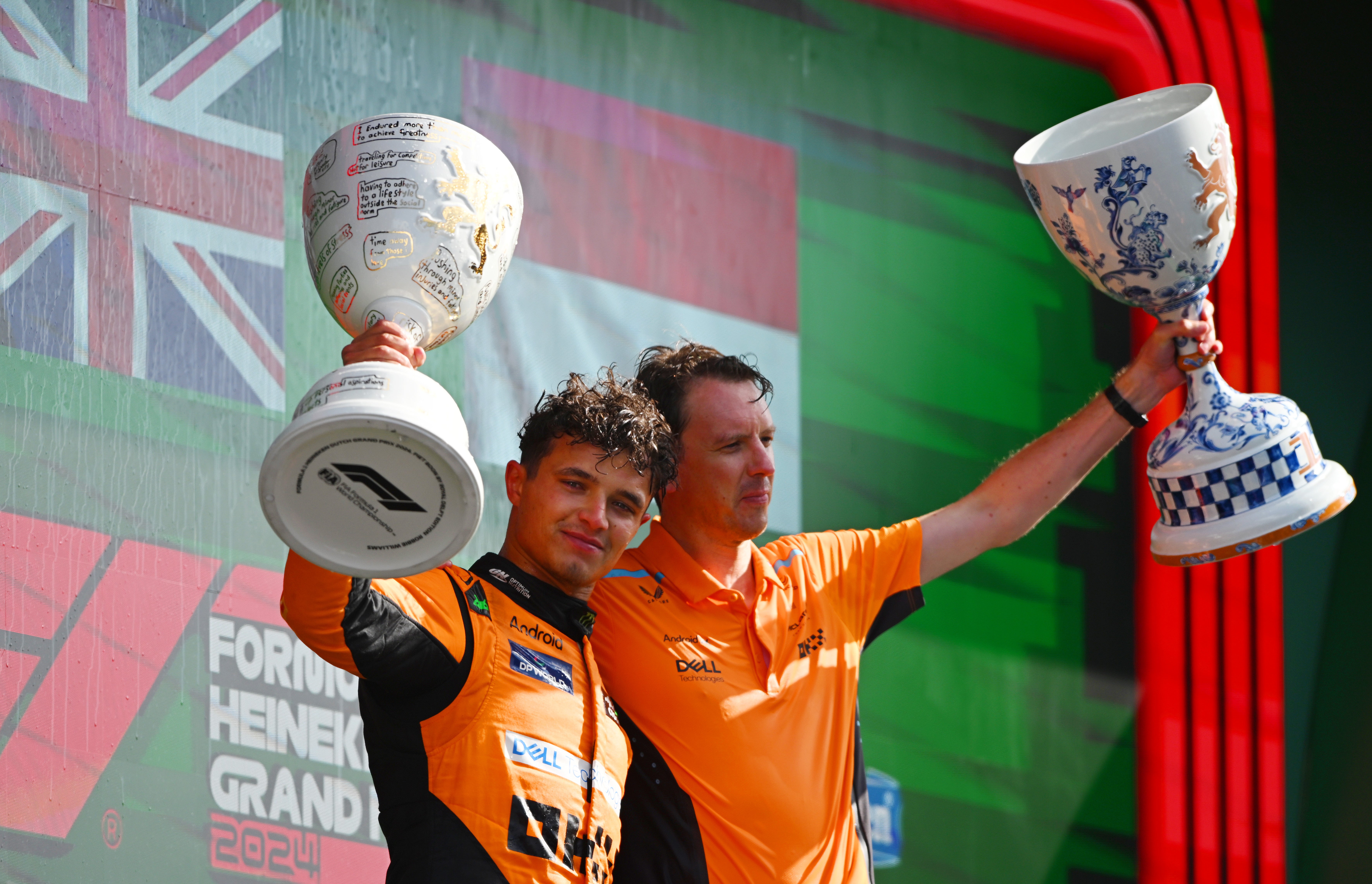 Will Joseph (right) was a key cog in Norris's win in Austria (picture: last year in Zandvoort)