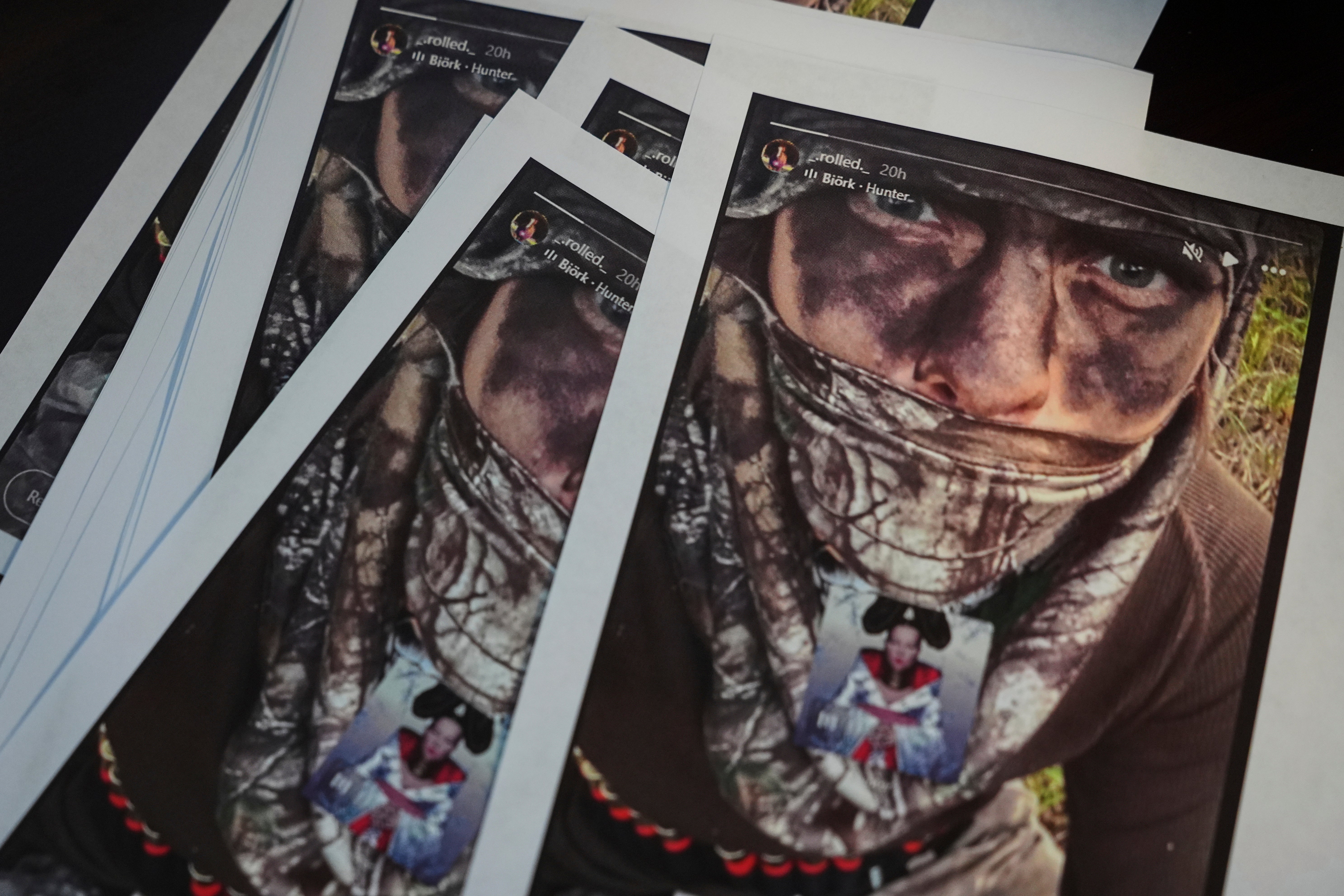 Screenshots of suspect Wess Roley's Instagram story were shown by the Kootenai County Sheriff's Office Monday