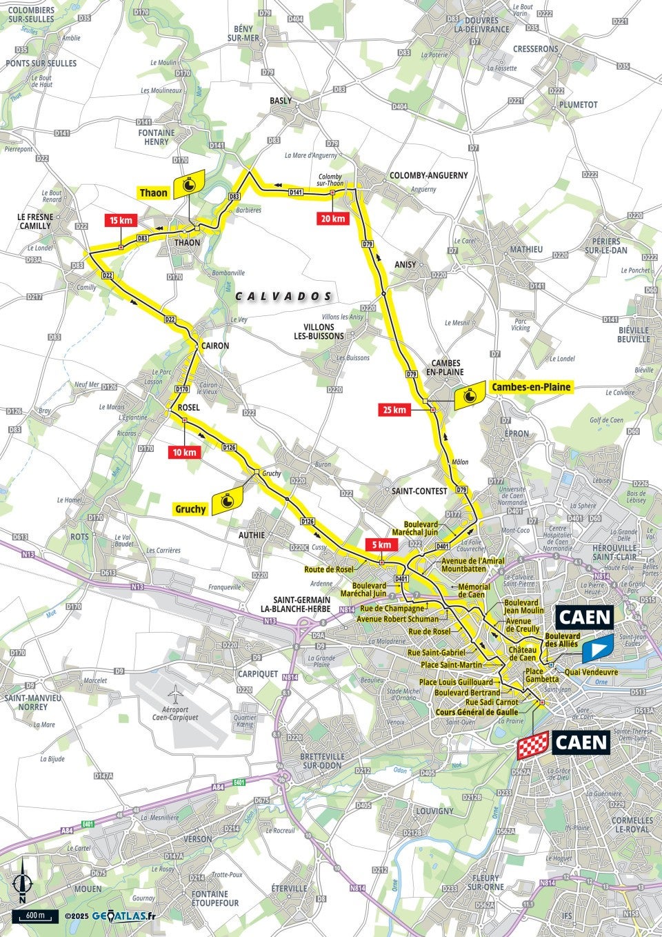 Tour de France 2025 – stage 5 map