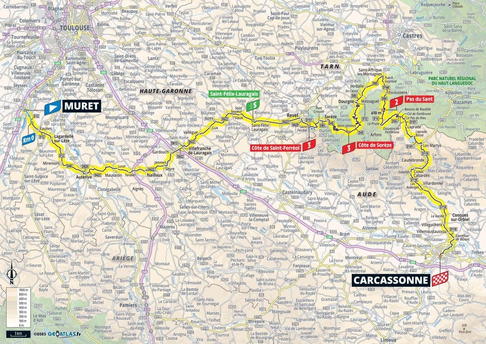Tour de France 2025 – stage 15 map