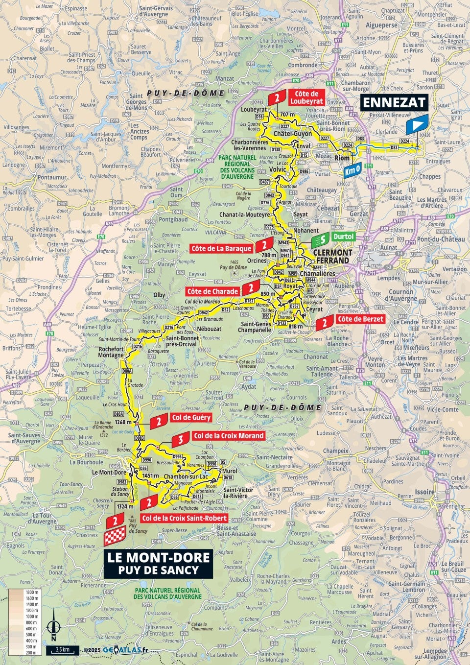 Tour de France 2025 – stage 10 map