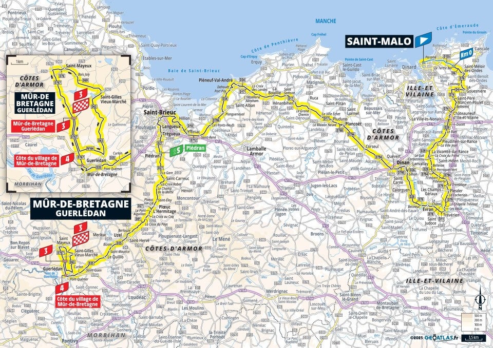 Tour de France 2025 – stage 7 map