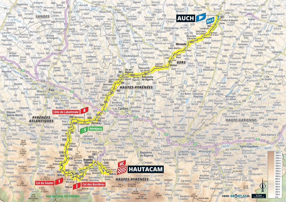 Tour de France 2025 - stáž 12 mapa