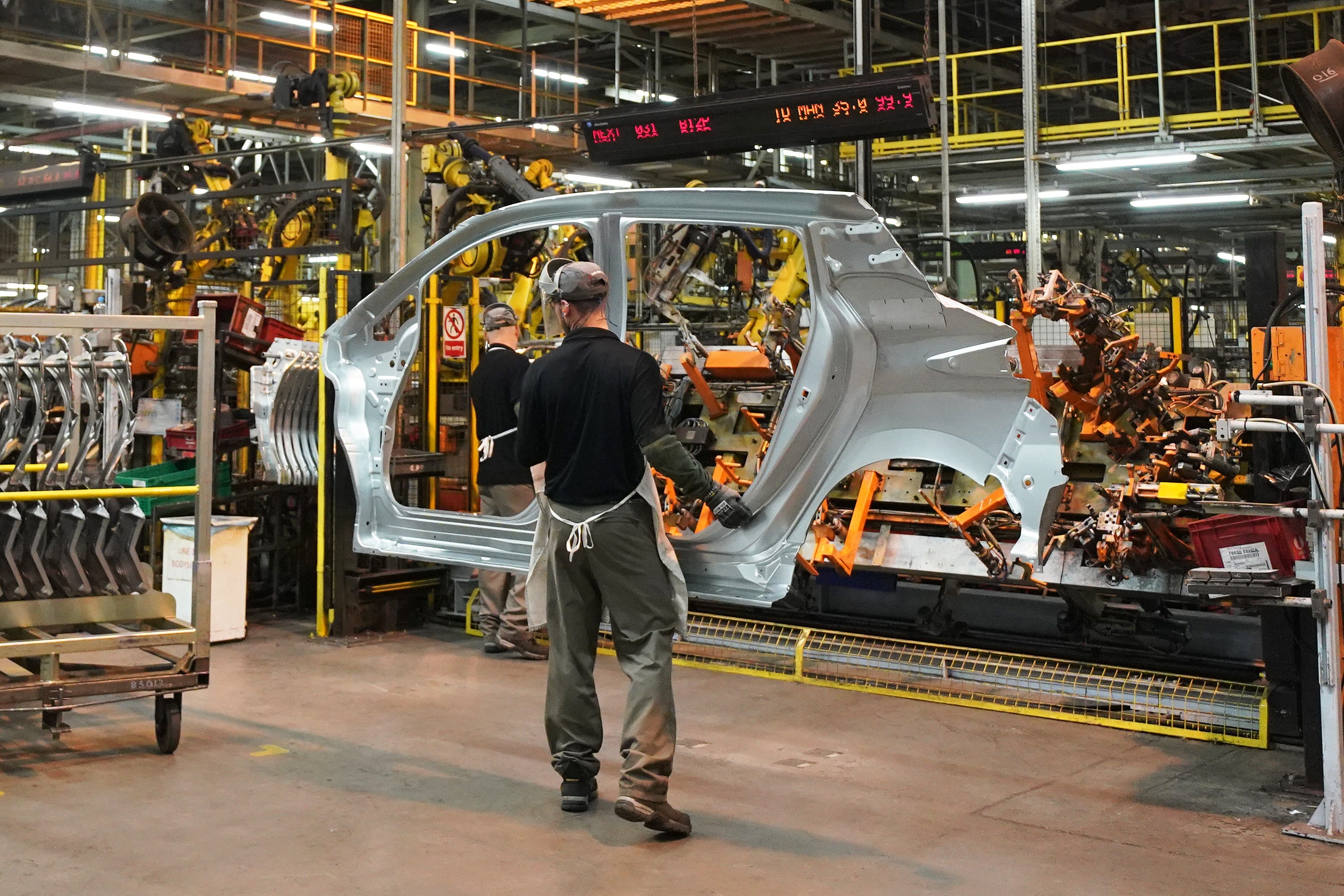 UK factory production saw its recent downturn ease back further, according to new data (Owen Humphreys/PA)