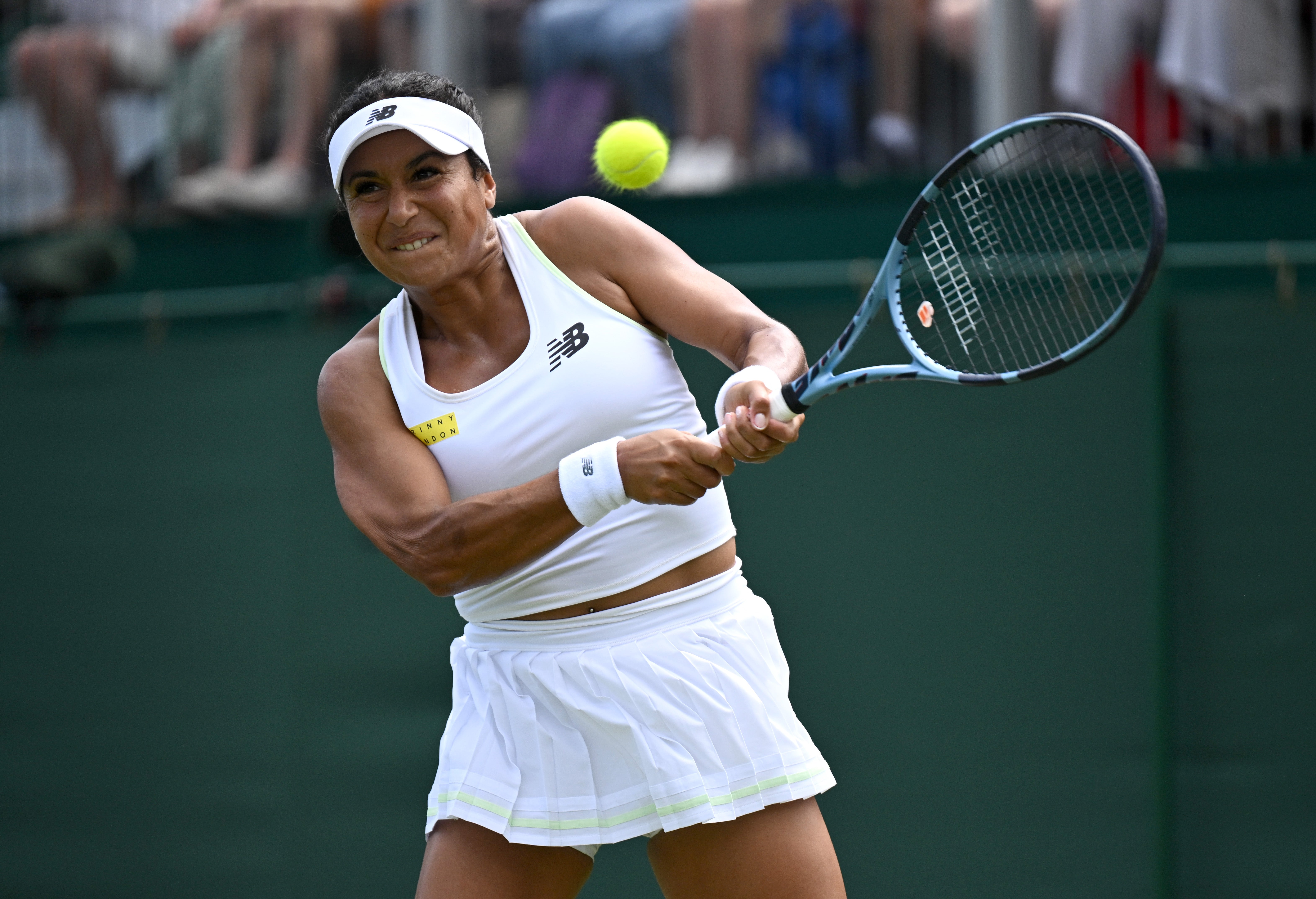 Heather Watson hangs on in the second set