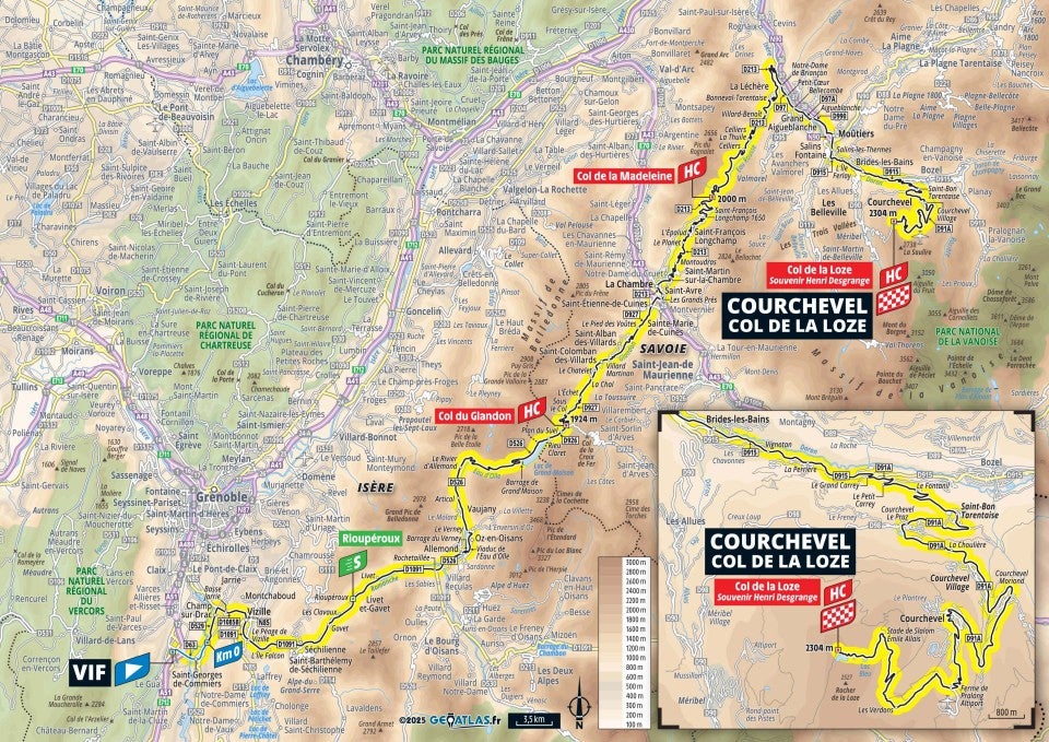 Tour de France 2025 – stage 18 map