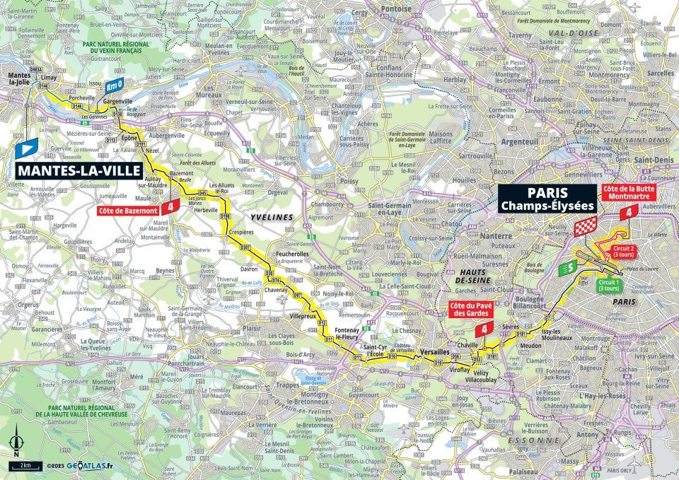Tour de France 2025 – stage 21 map