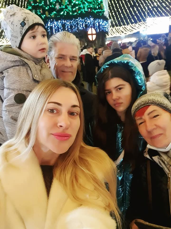 Maria Bondarenko and her family - including mother Liudmyla Karpenko