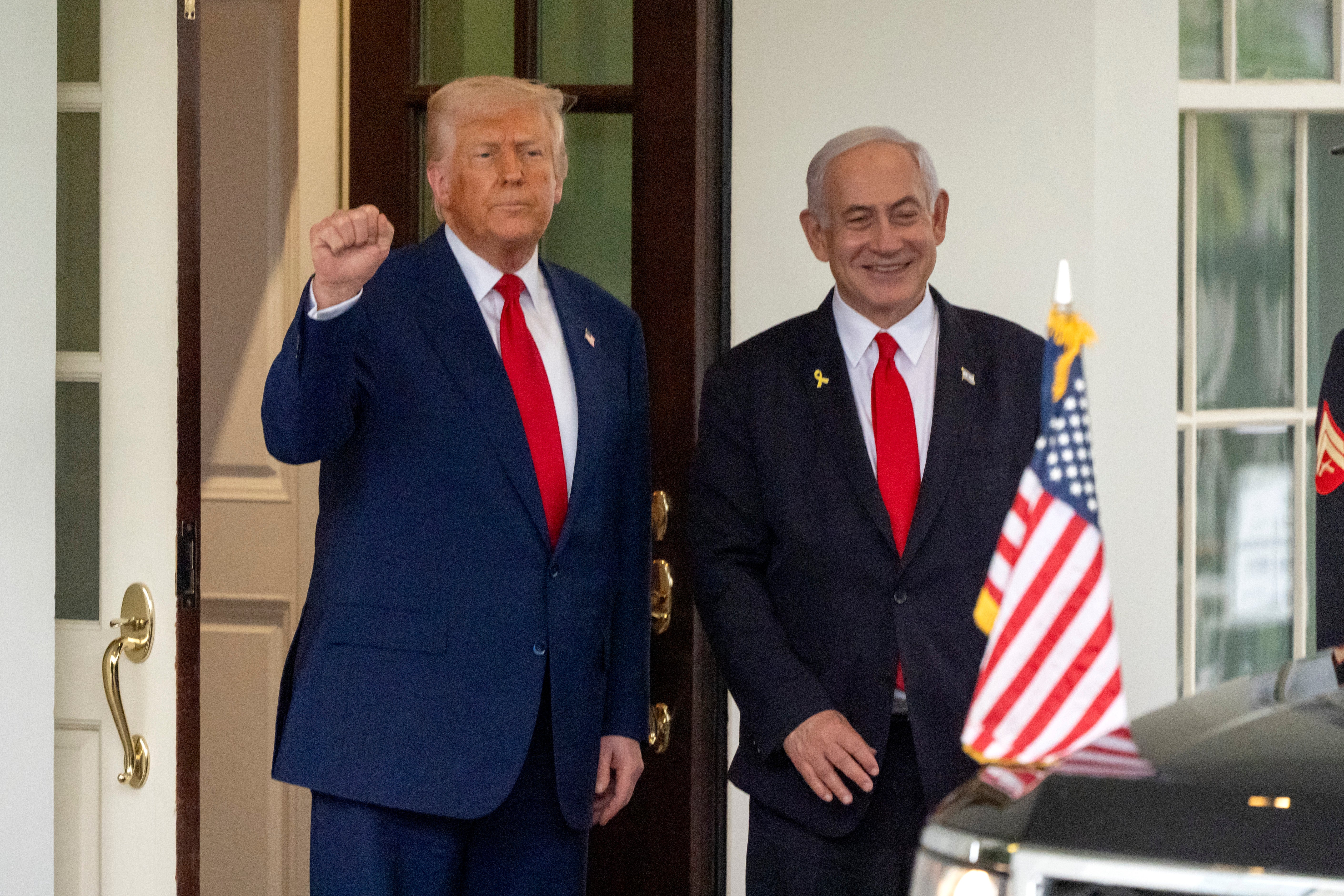 Trump and Netanyahu meet at the White House in April this year - the men are due to meet again in Washington next week to discuss Gaza and Iran