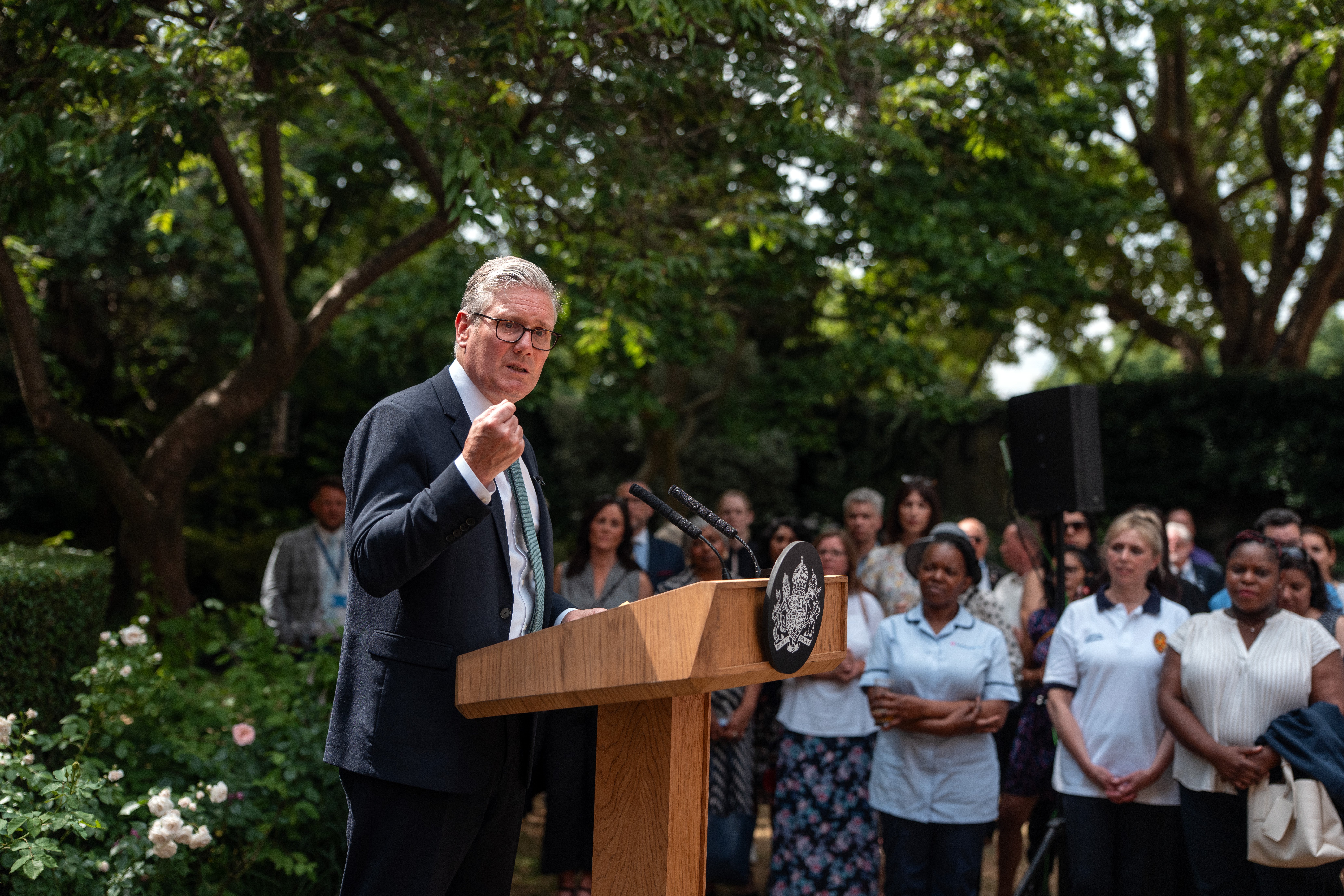 Keir Starmer in the Downing Street garden