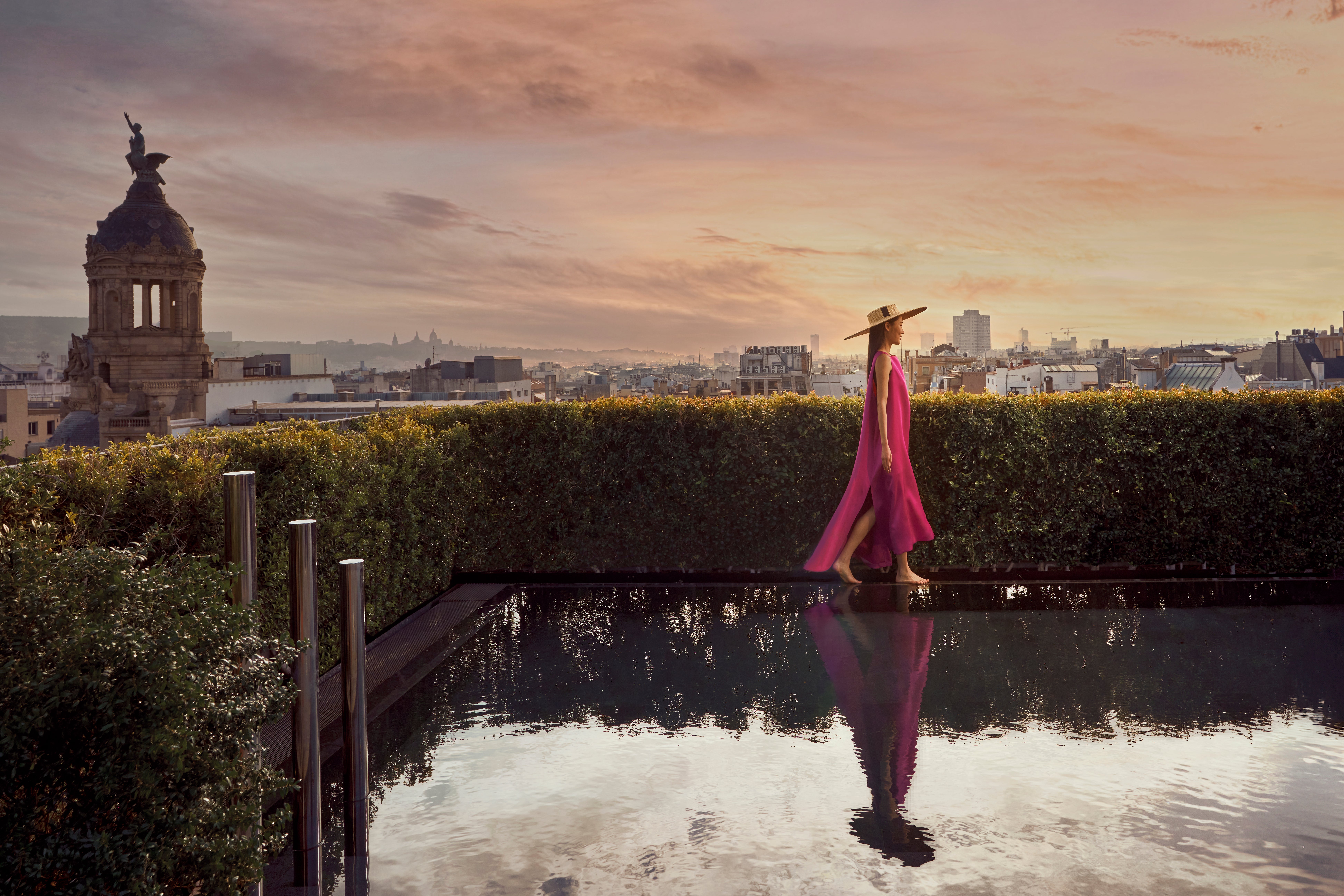 Views from the rooftop pool at Mandarin Oriental, Barcelona