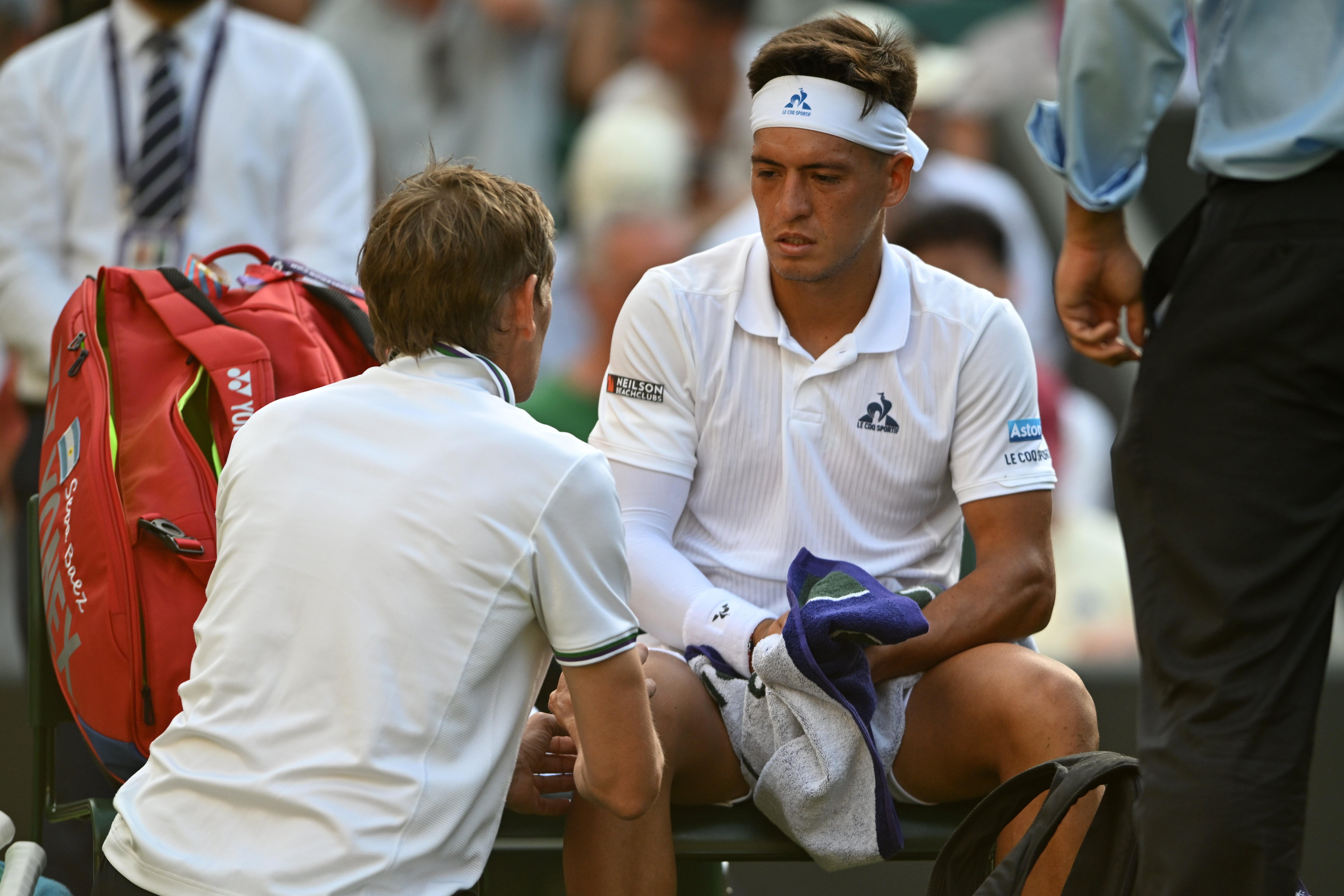 Sebastian Baez retires yesterday due to injury