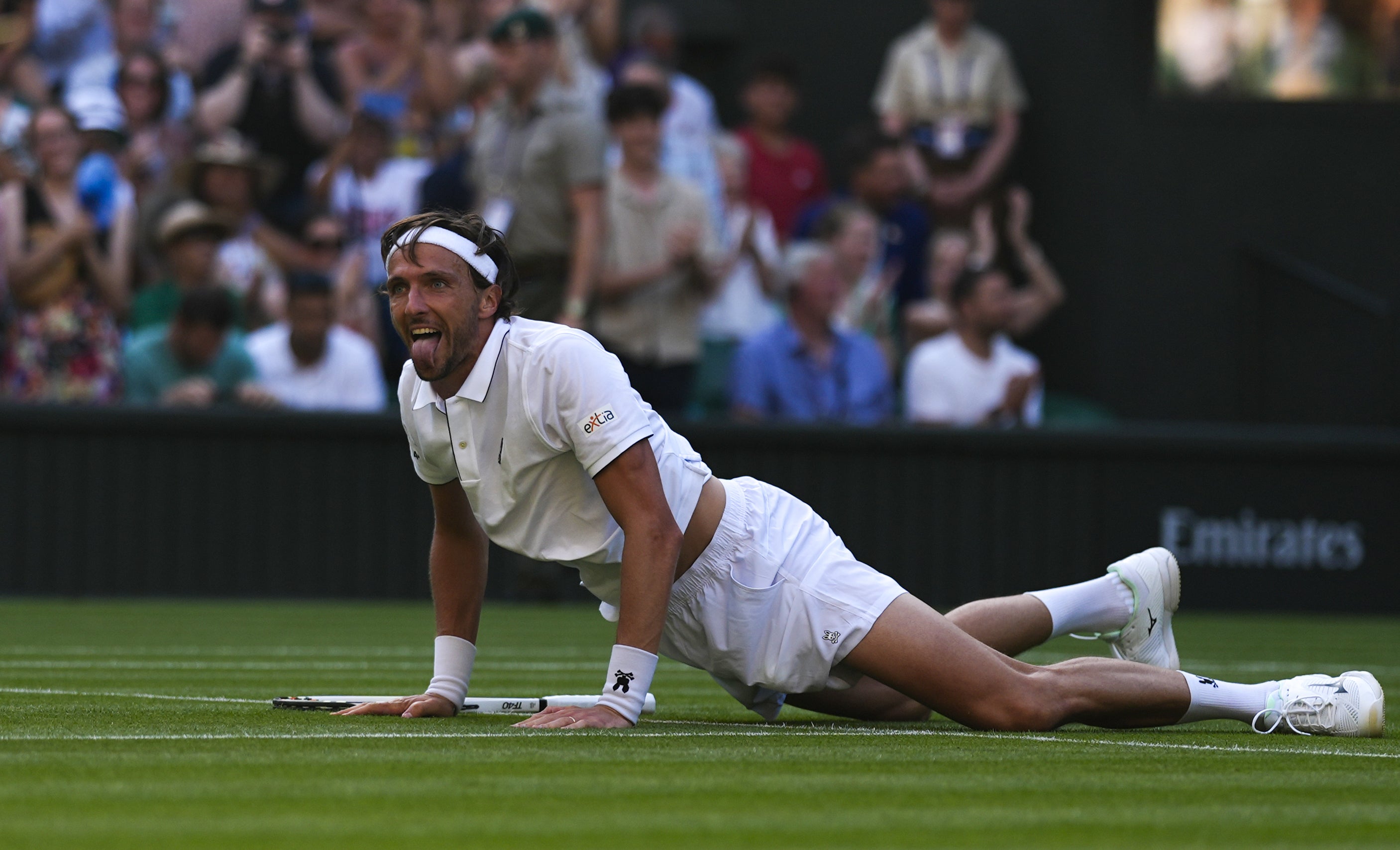Arthur Rinderknech celebrates his victory