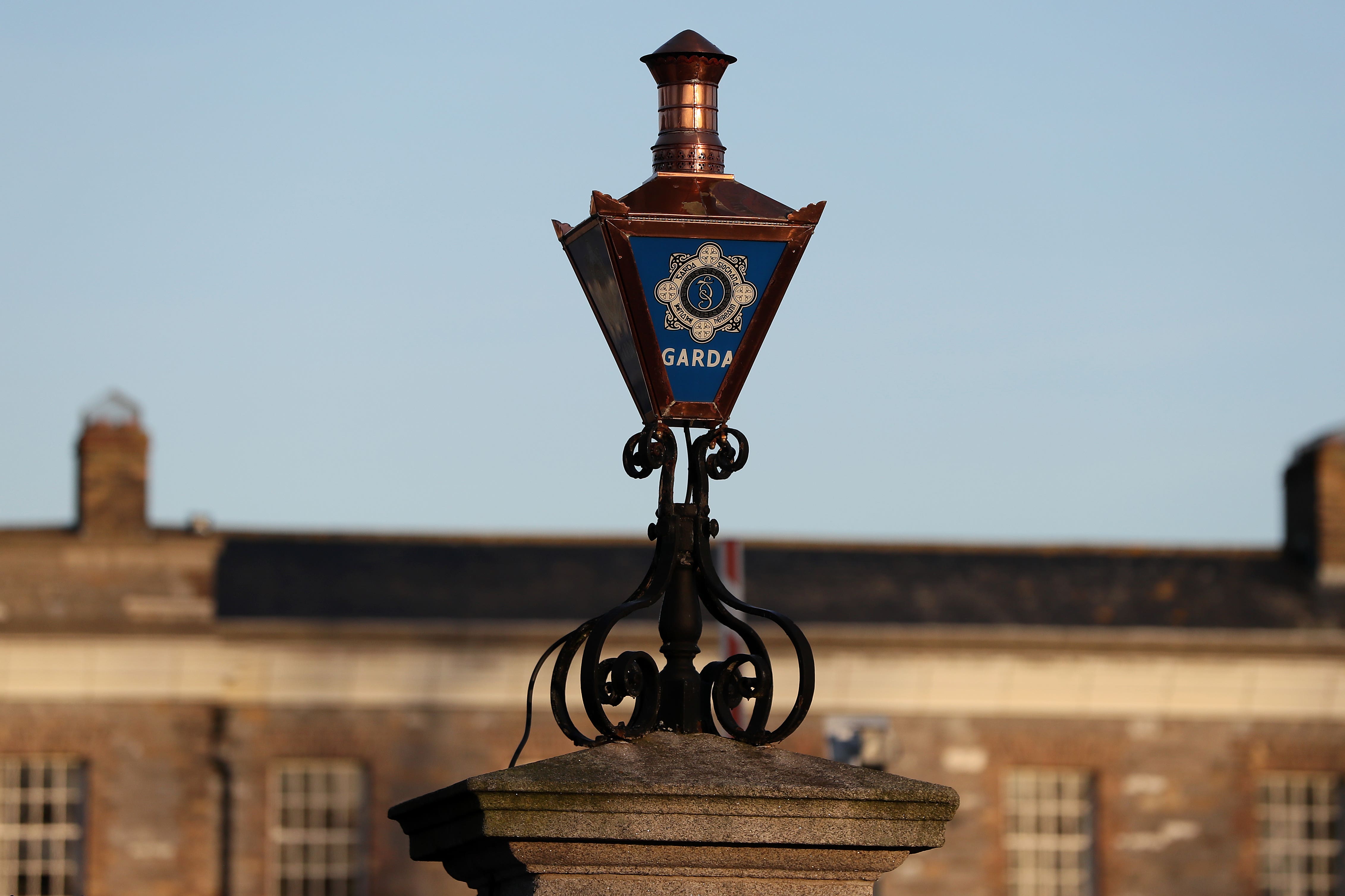 The Garda logo on a lamp at the entrance to Garda Headquarters (PA)