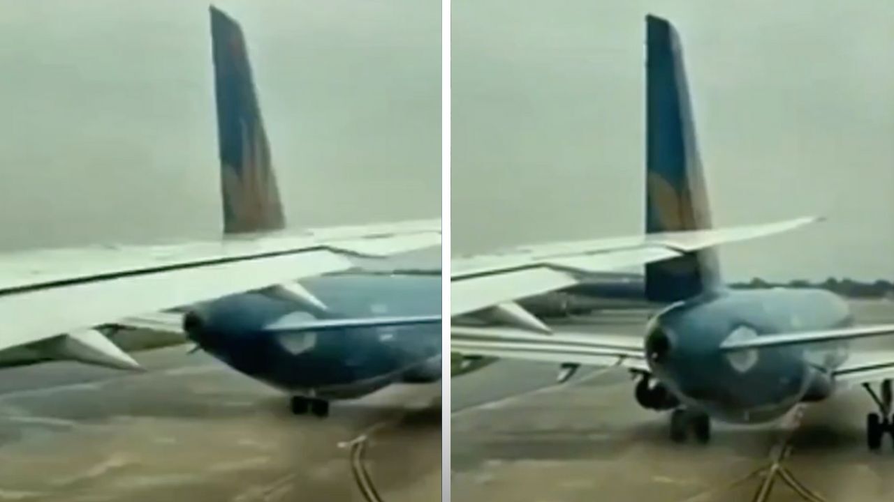 The incident occurred at Noi Bai International Airport while two Vietnam Airlines planes were on the taxiway