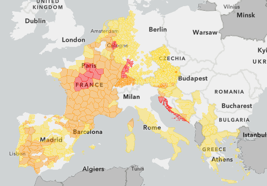 Hundreds of heat warnings are in place across Europe amid temperatures of up to 46C