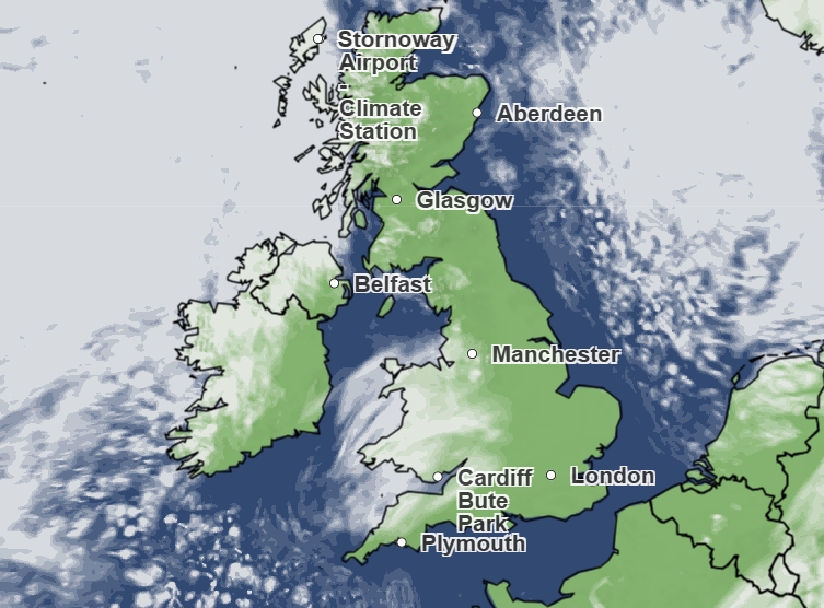 The Met Office forecast for 4am on 3 July, 2025