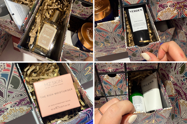 Four images of the drawers in the Liberty Beauty Advent calendar