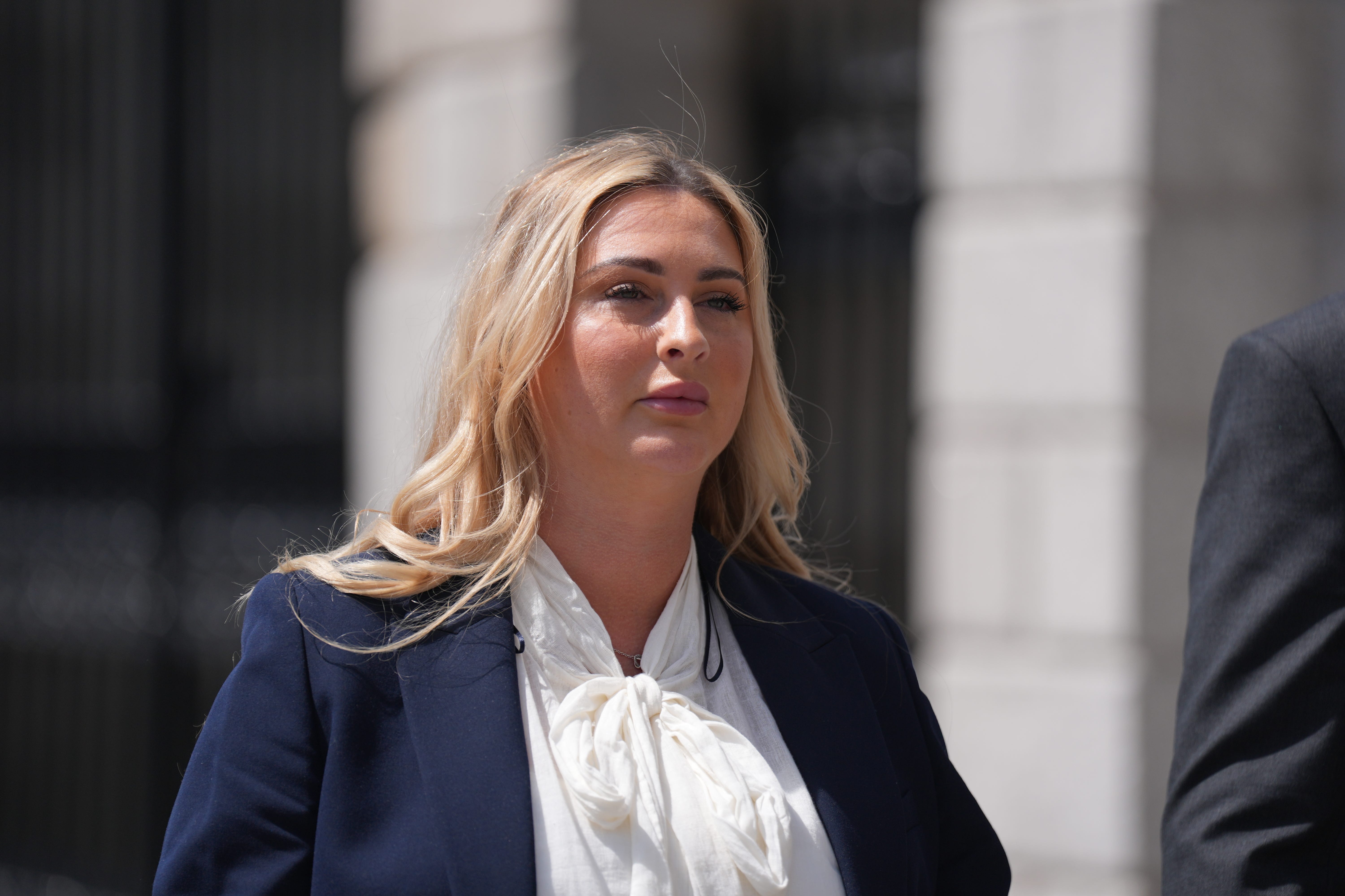 Nikita Hand, who is also known as Nikita Ni Laimhin, leaving the Court of Appeal in Dublin (Niall Carson/PA)