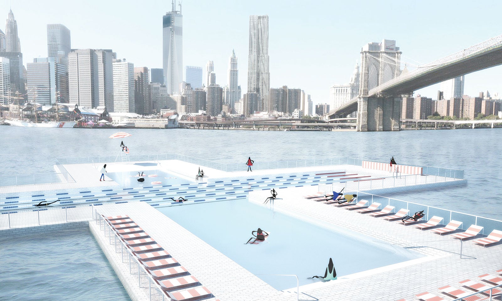 Swimmers will immerse themselves in water taken directly from the East River and cleaned via a non-chemical filtration system
