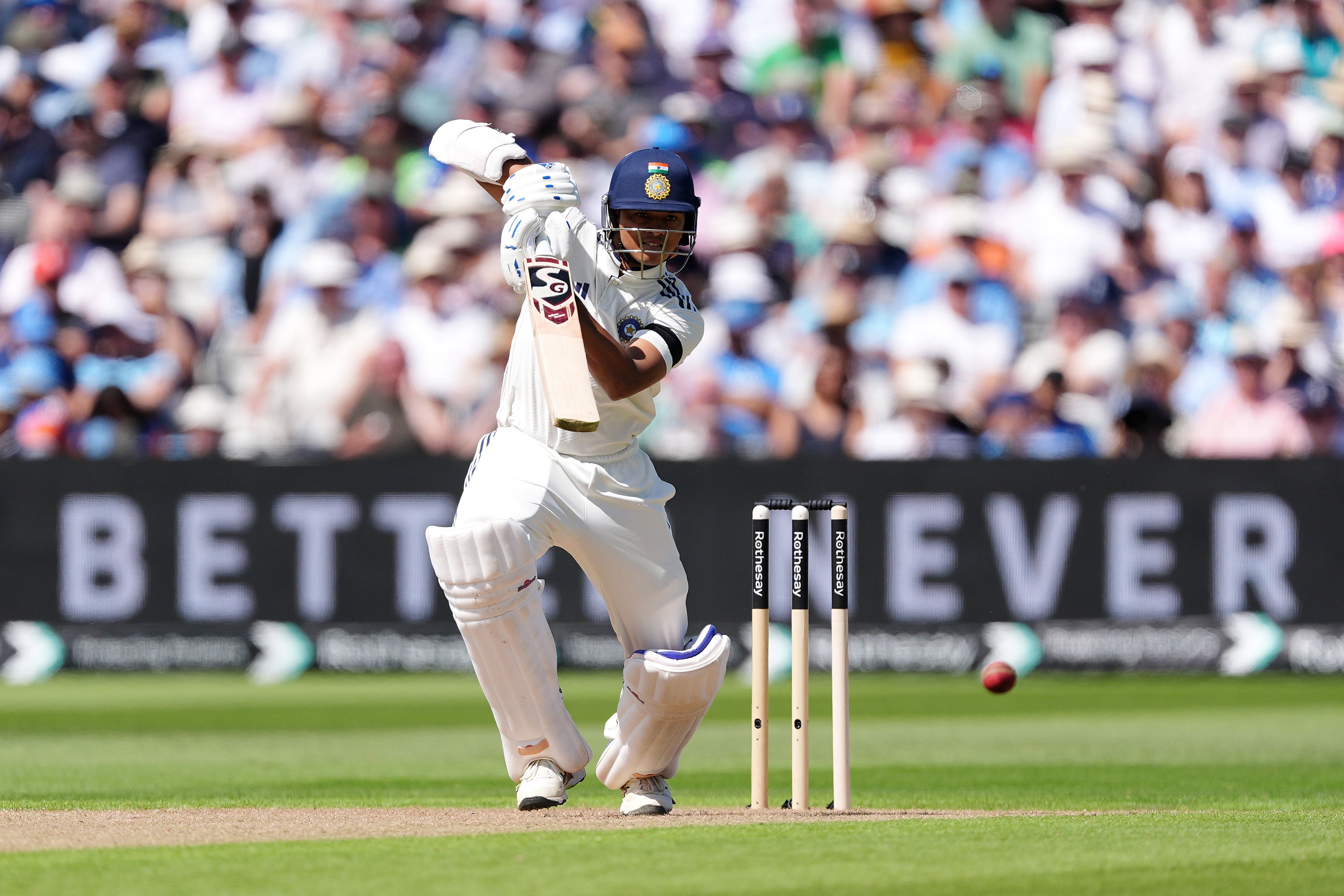 India opener Yashasvi Jaiswal hit 87 before being dismissed before tea (Martin Rickett/PA)