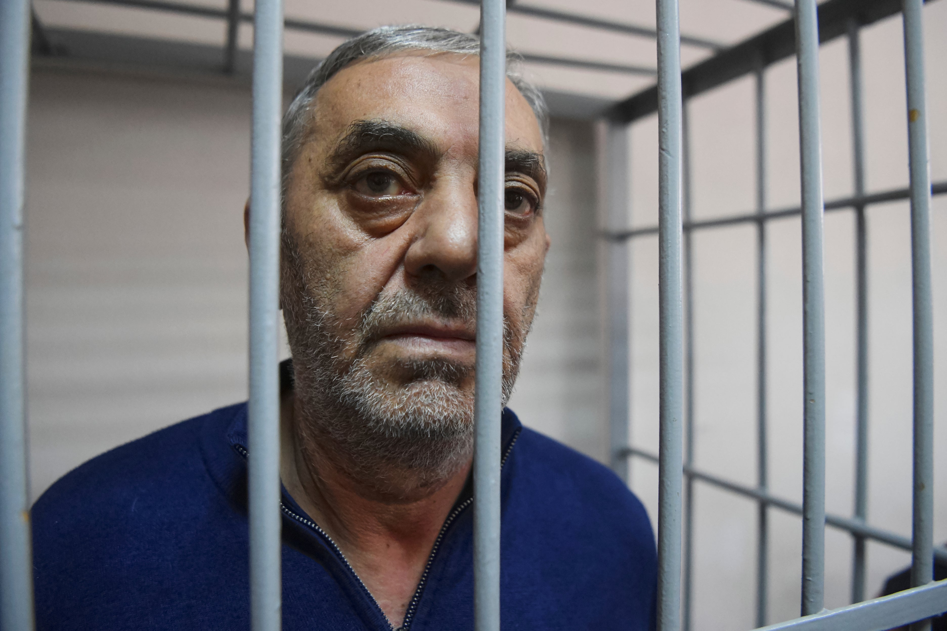 Bakir Safarov, a native of Azerbaijan, who faces murder charges as part of a Russian probe into several murders that caused outrage in Azerbaijan, attends a court hearing in Yekaterinburg, Russia, Tuesday, July 1, 2025. (AP Photo, File)