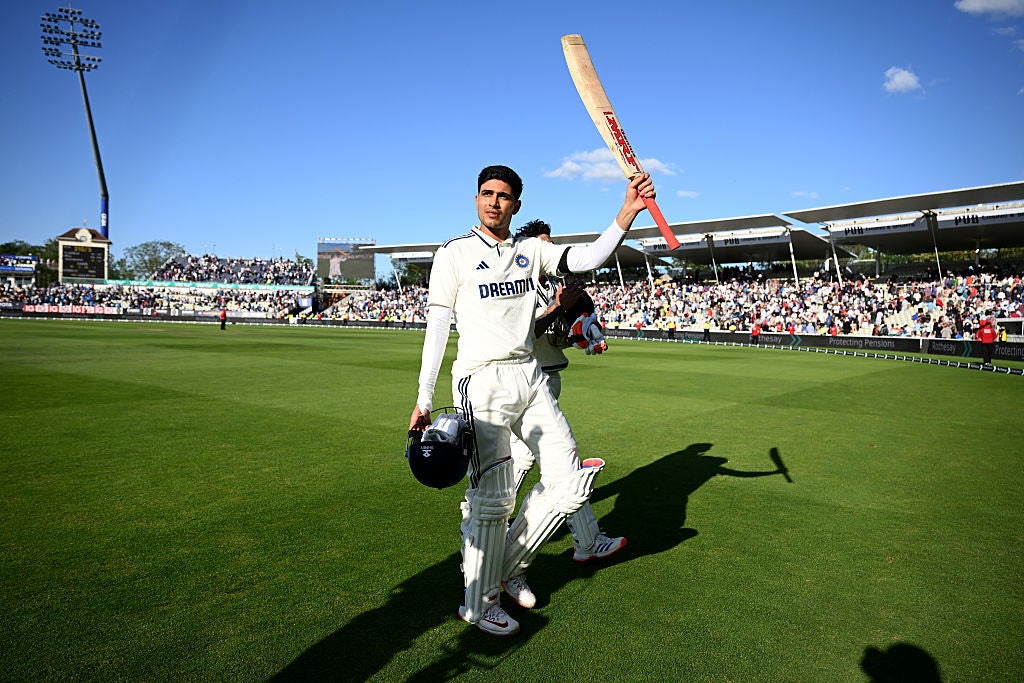Shubman Gill leaves the field with his wicket intact at stumps