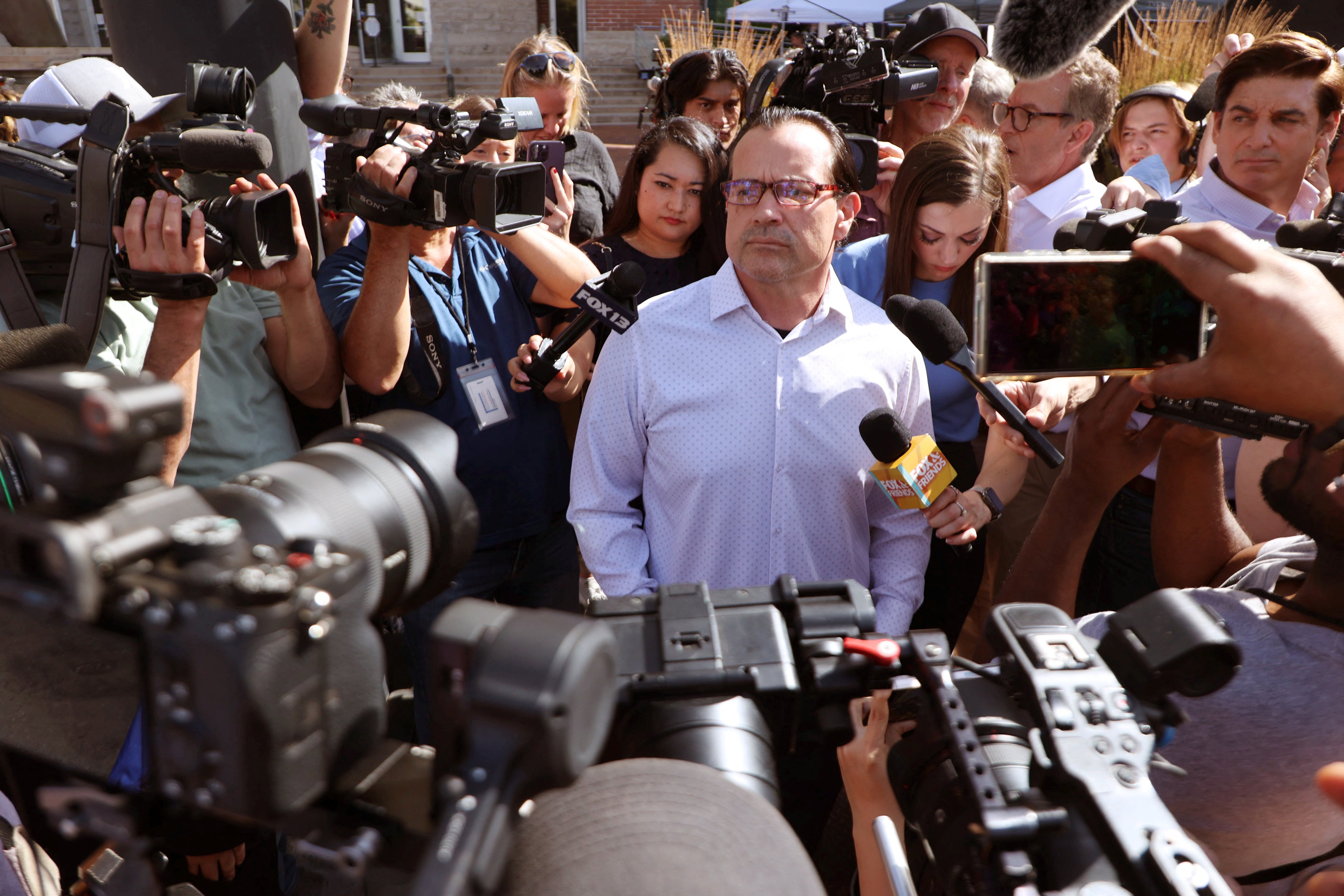 Steve Goncalves, father of murdered Idaho college student Kaylee Goncalves, speaks outside the Ada County Courthouse on Wednesday after Bryan Kohberger pleaded guilty to murdering his daughter and three others