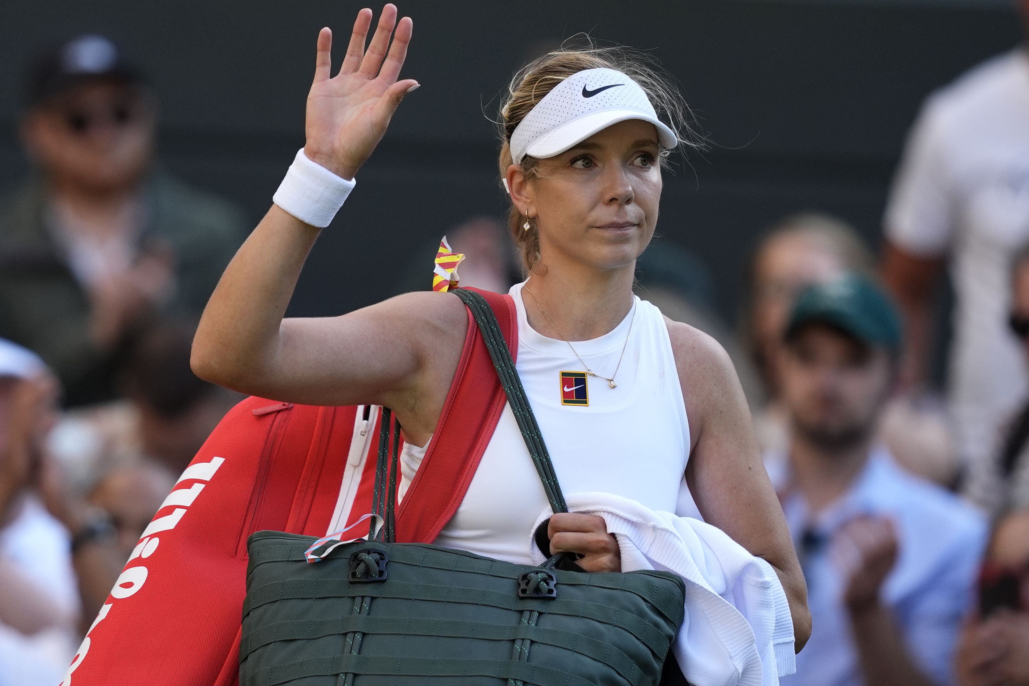 Katie Boulter waved goodbye to Wimbledon (Jordan Pettitt/PA)