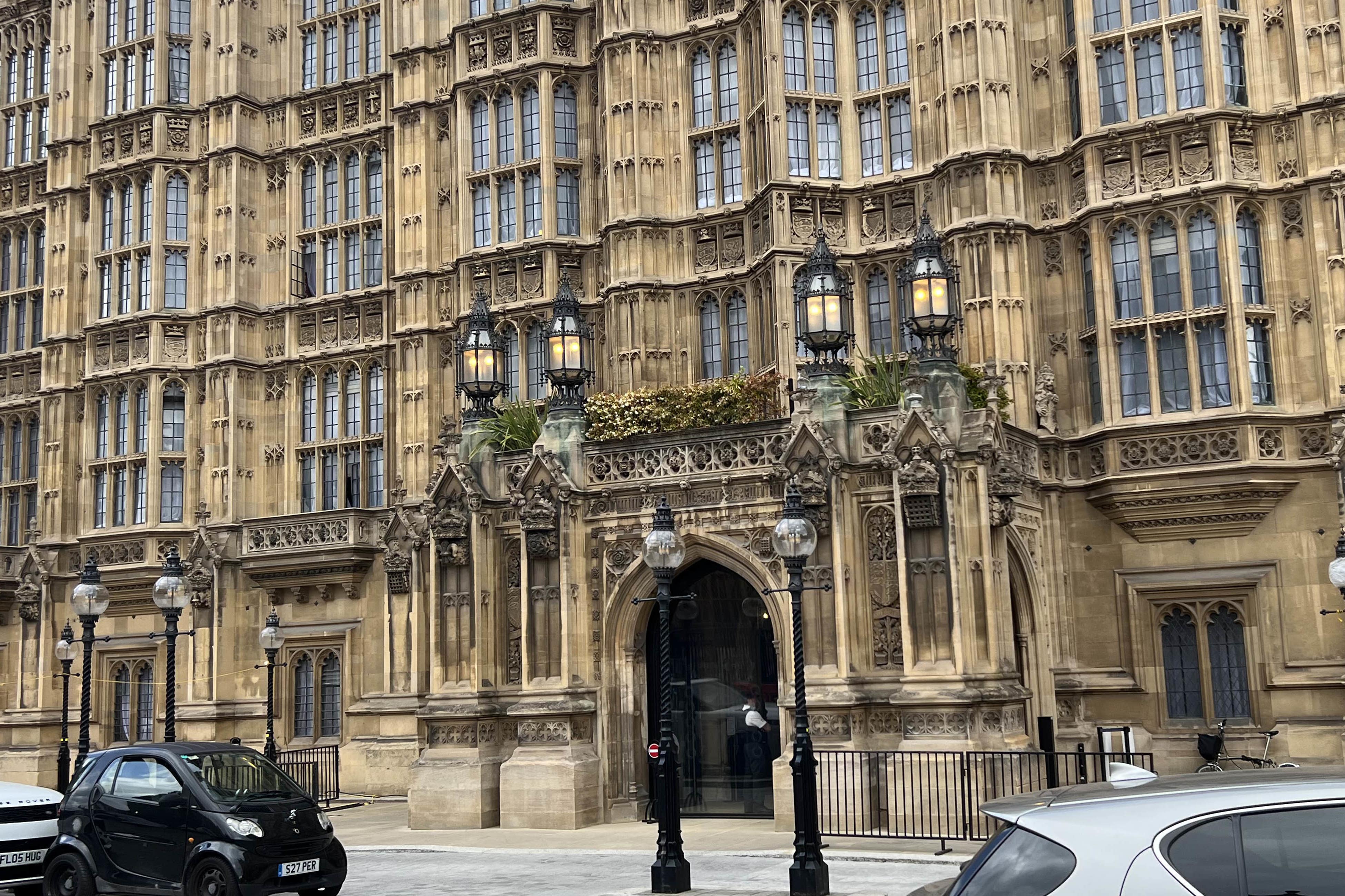 A new front door to the Peers’ Entrance to the House of Lords cost nearly £10 million (PA)