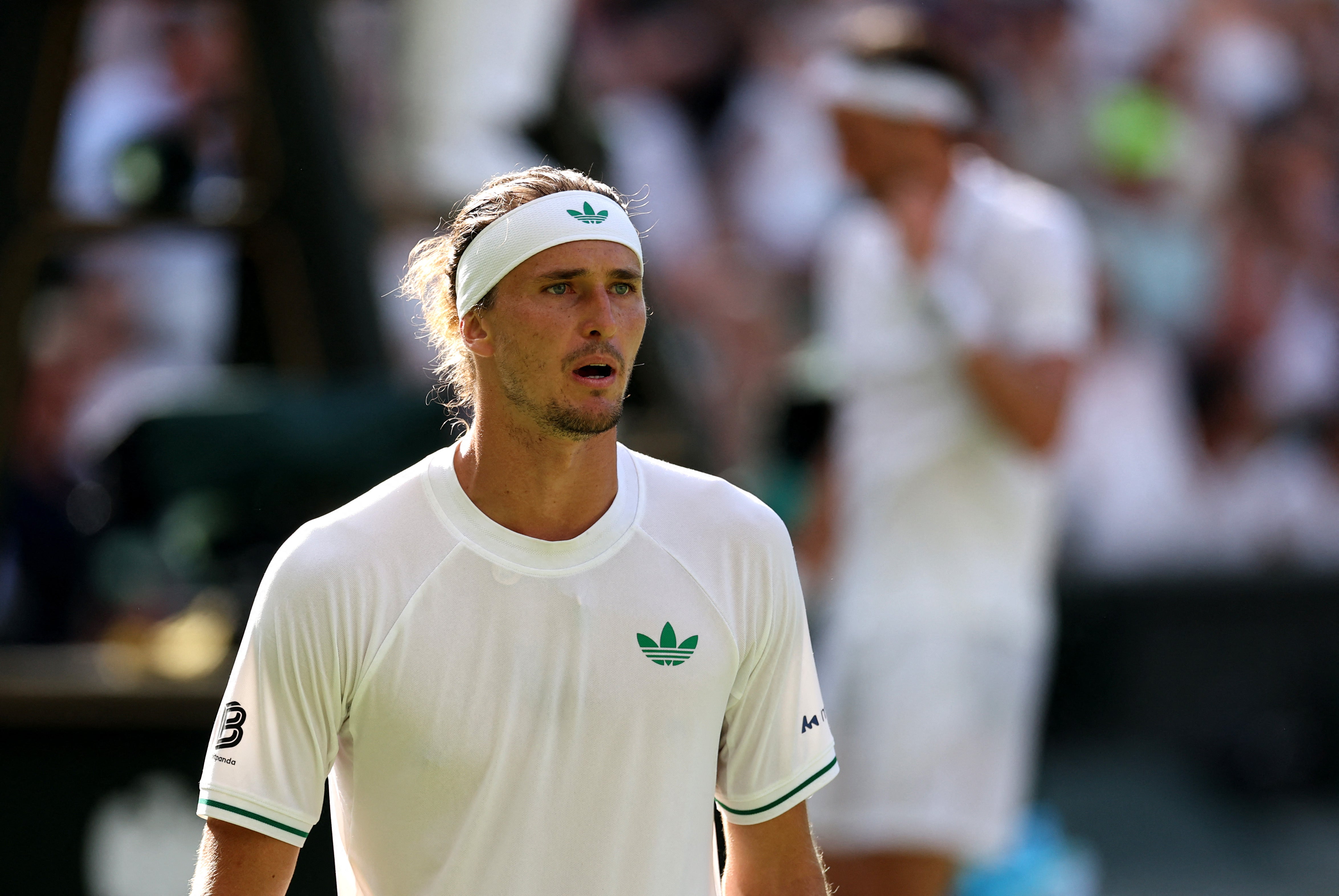 Germany's Alexander Zverev during his first round match against France's Arthur Rinderknech