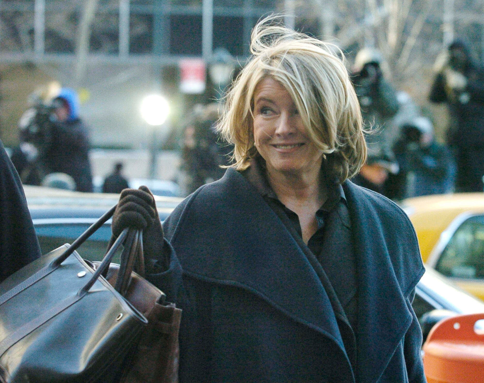 Martha Stewart arrives at a Manhattan federal courthouse, Jan. 20, 2004, for her first appearance at her closely watched trial
