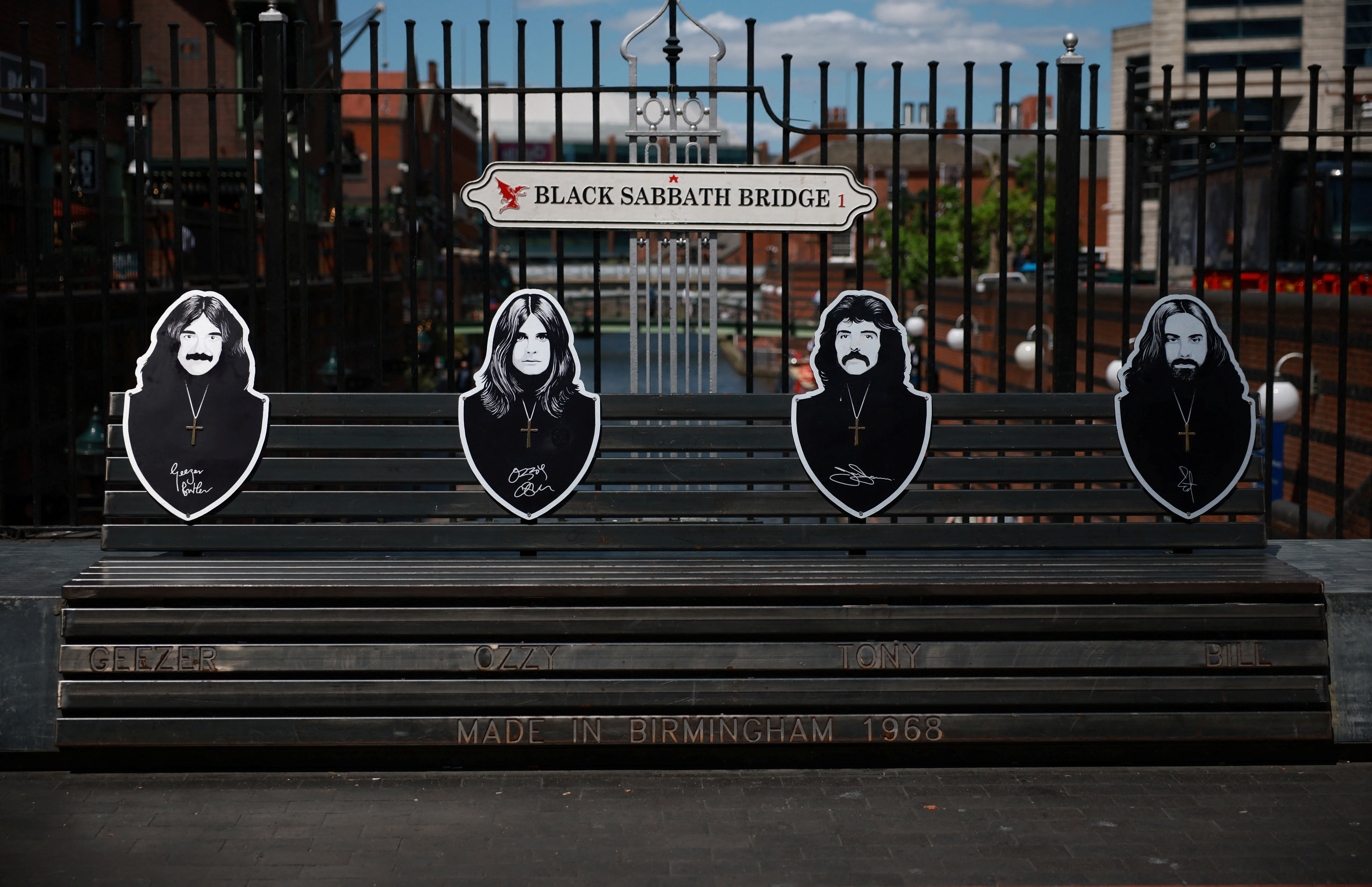 A bench created in honour of rock band Black Sabbath ahead of their upcoming concert in Birmingham