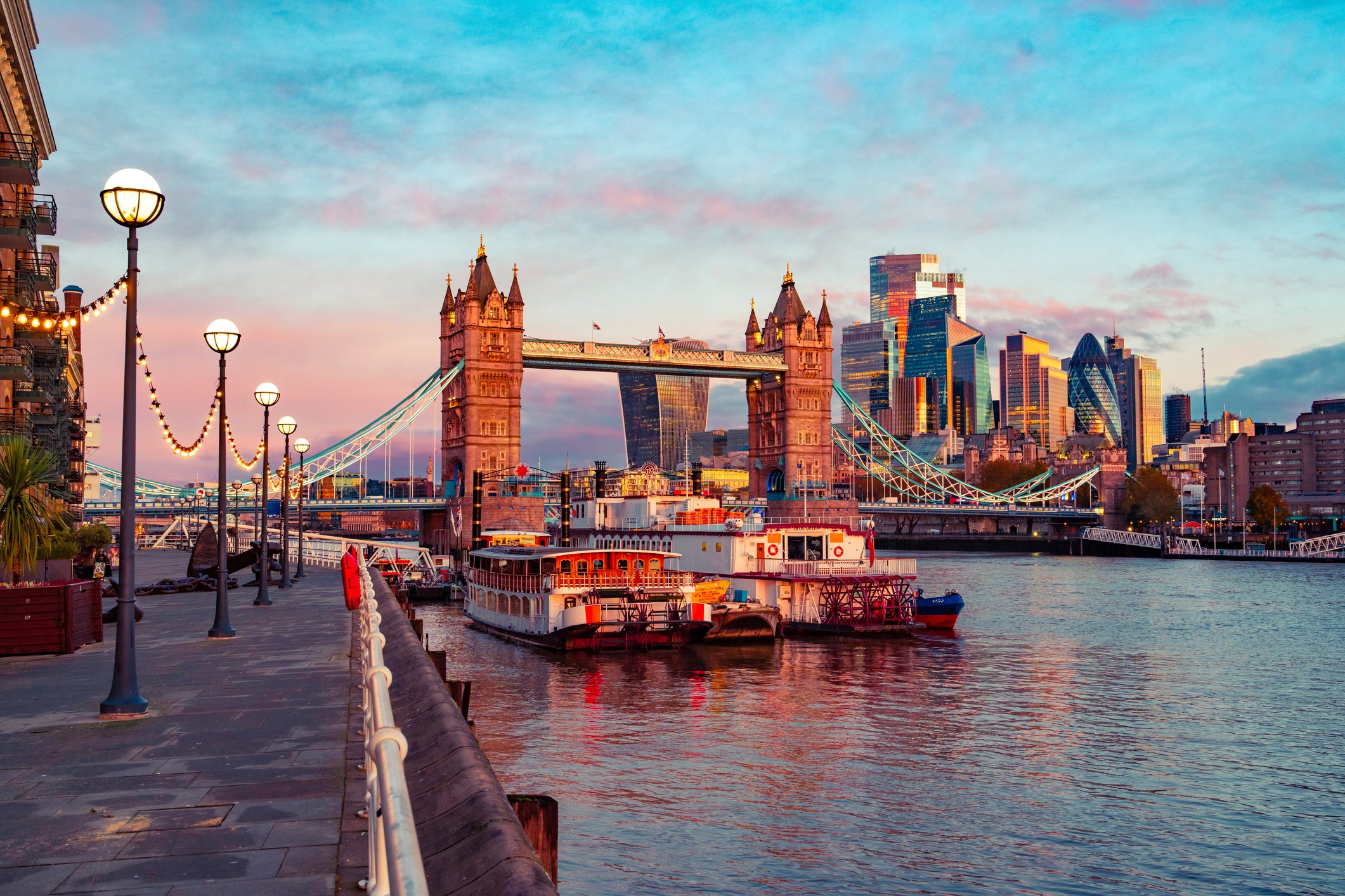 Follow a stretch of the Thames path to see the city’s biggest landmarks