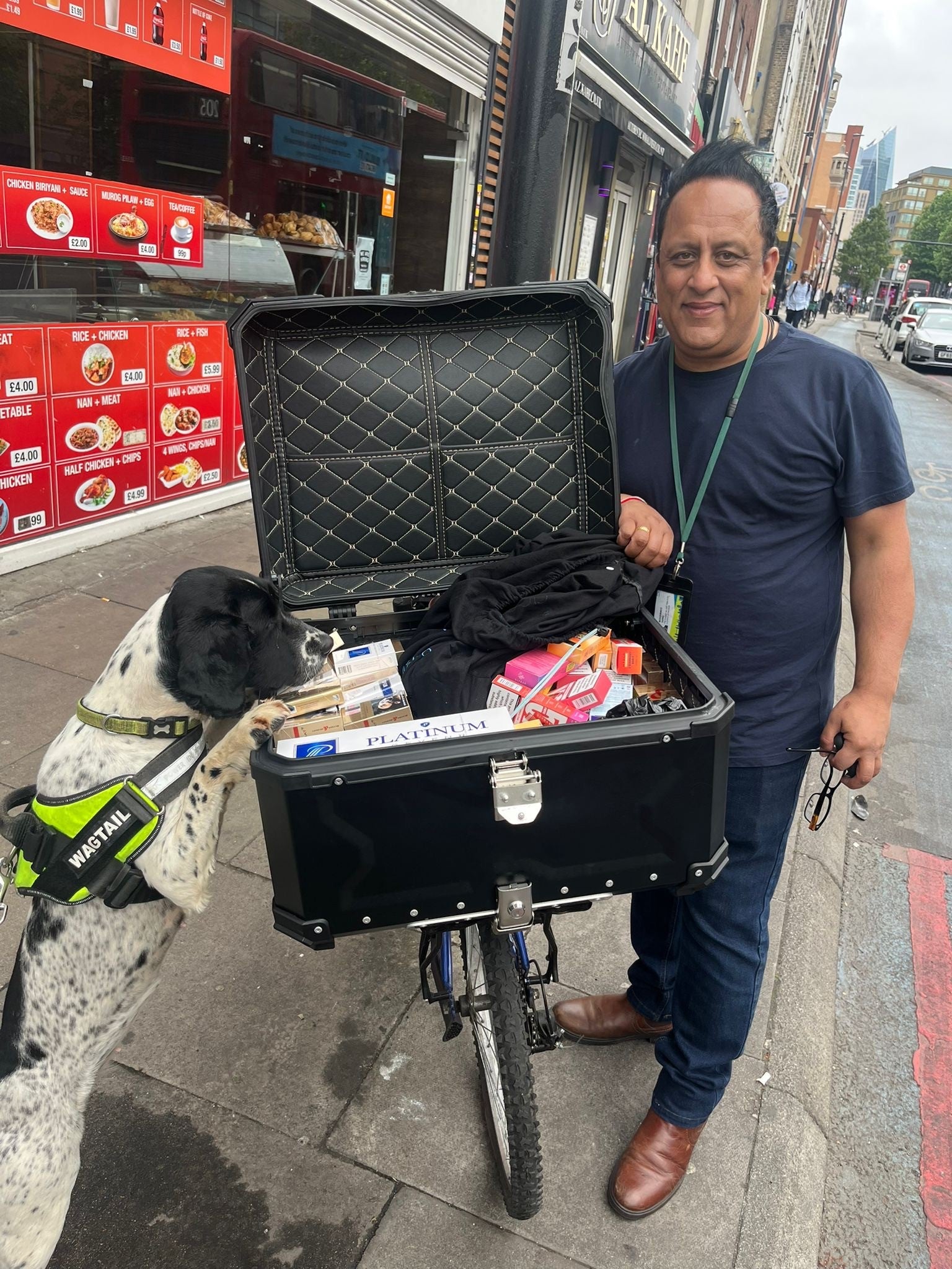 A sharp-nosed sniffer dog is being hailed a ‘hero’ after uncovering a hidden stash of illegal cigarettes, vapes, and unlicensed erectile tablets