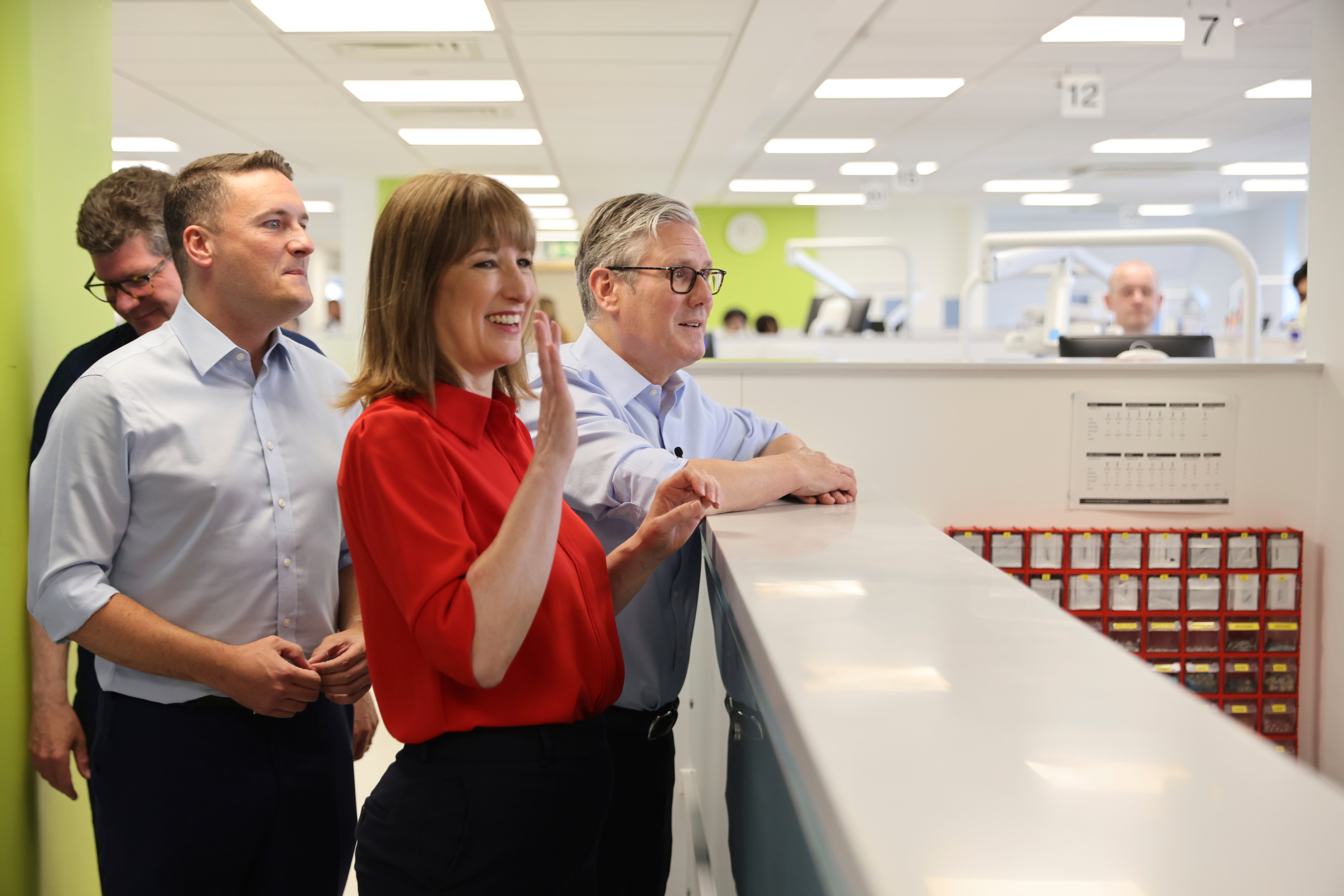 Sir Keir Starmer, Rachel Reeves and Wes Streeting at launch of the NHS 10 year plan