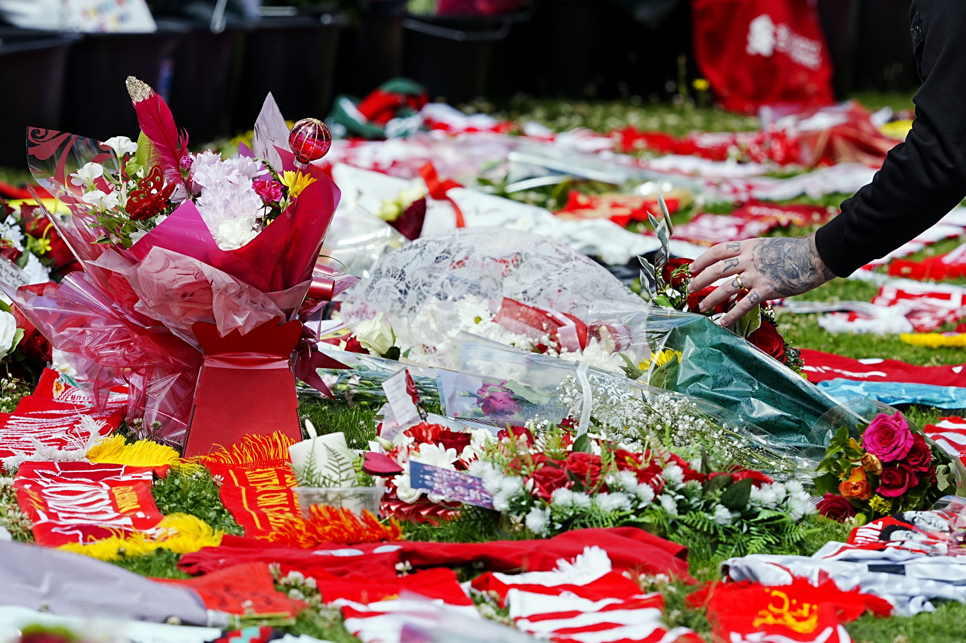 Tributes to Diogo Jota outside Anfield (Peter Byrne/PA)