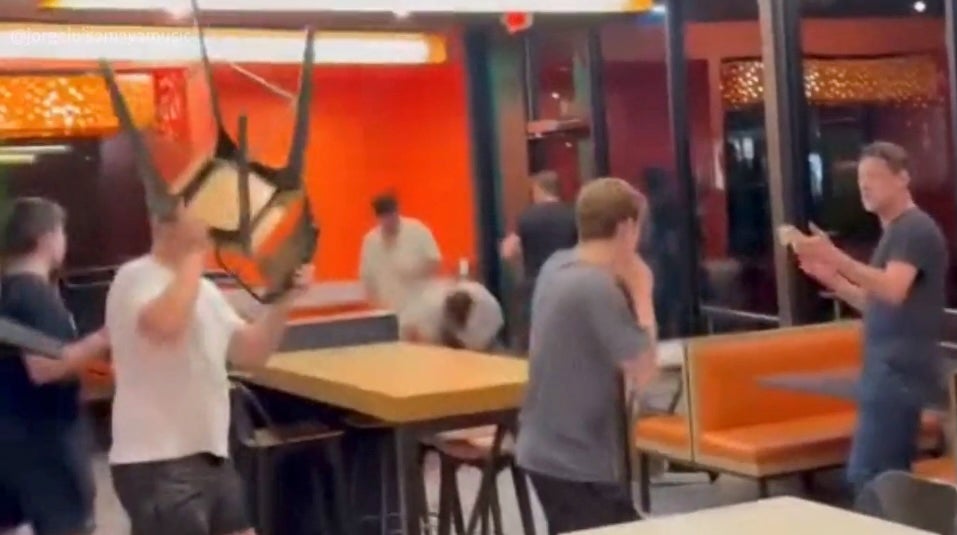A massive brawl broke out in a Florida Burger King over the weekend after content creators started filming in the restaurant, according to video and witness accounts