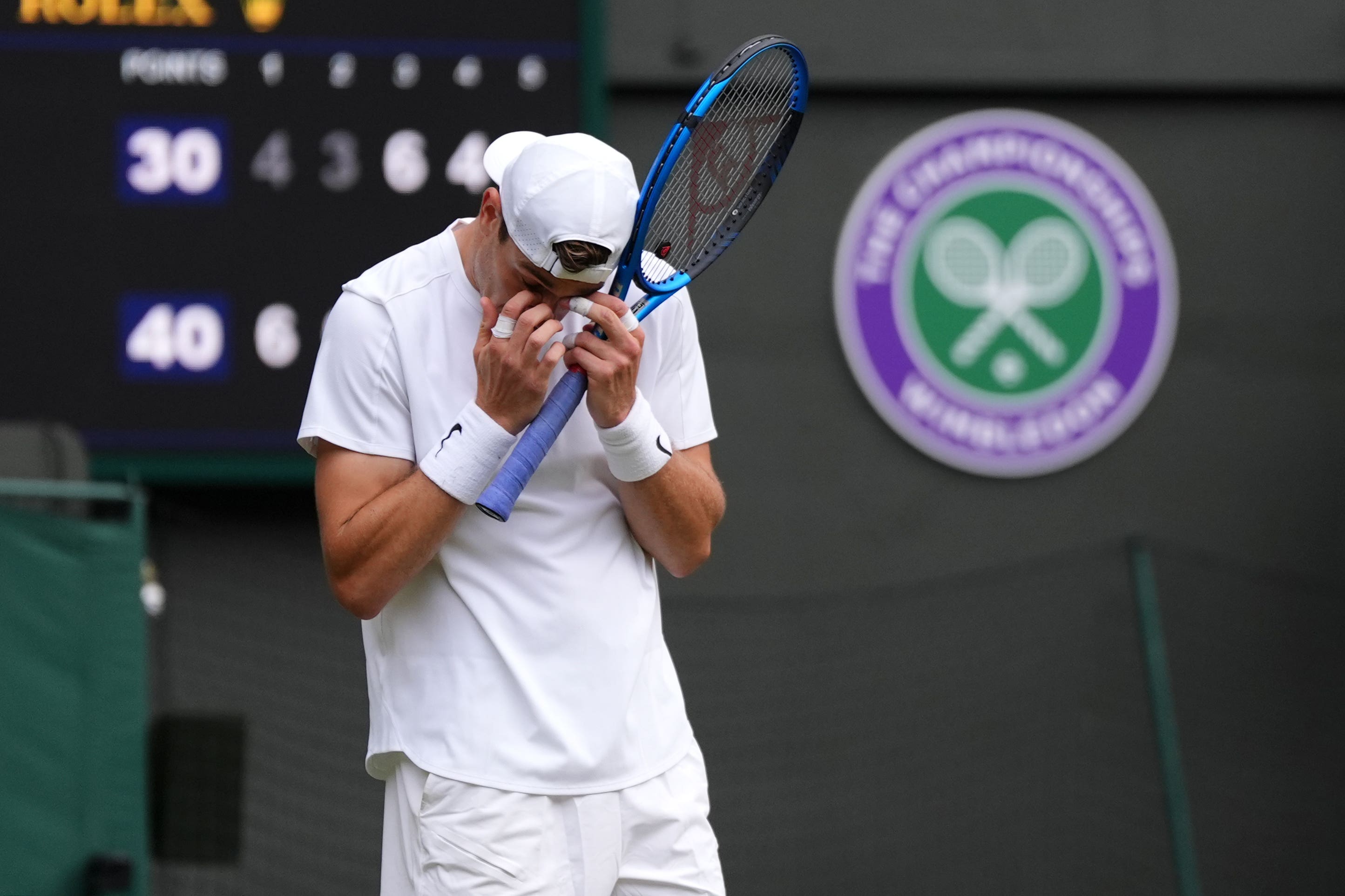 Jack Draper looks disappointed during his loss to Marin Cilic (Ben Whitley/PA)