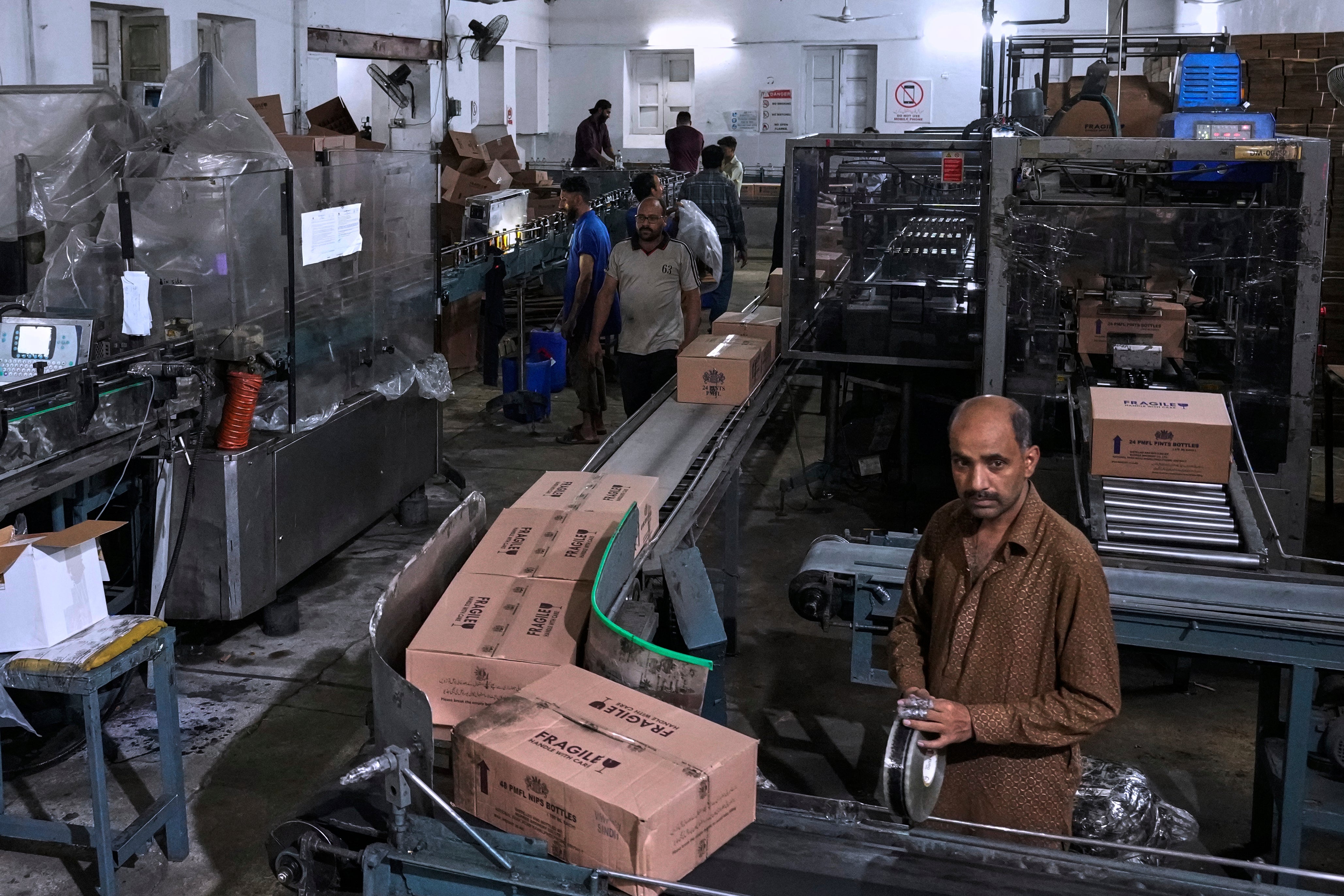 Pakistan Employees of the Murree Brewery work in a liquor production unit of the factory, in Rawalpindi, Pakistan, Monday, June 23, 2025. (AP Photo/Anjum Naveed)